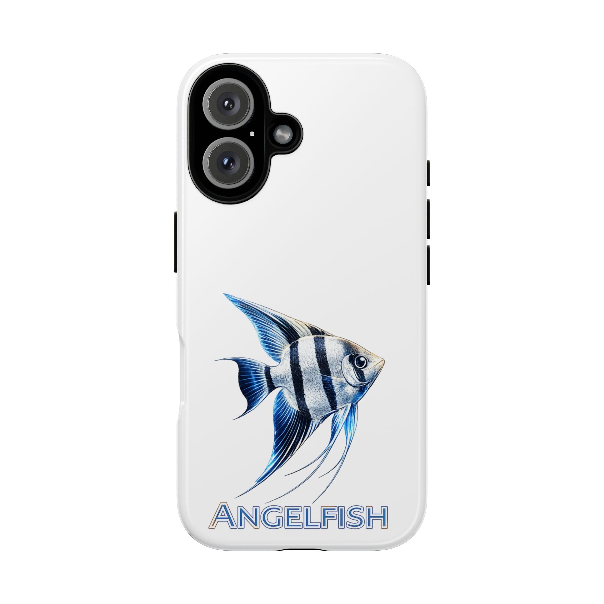 Angelfish Tough Phone Case – Durable Protective Case with Blue Tropical Fish Design