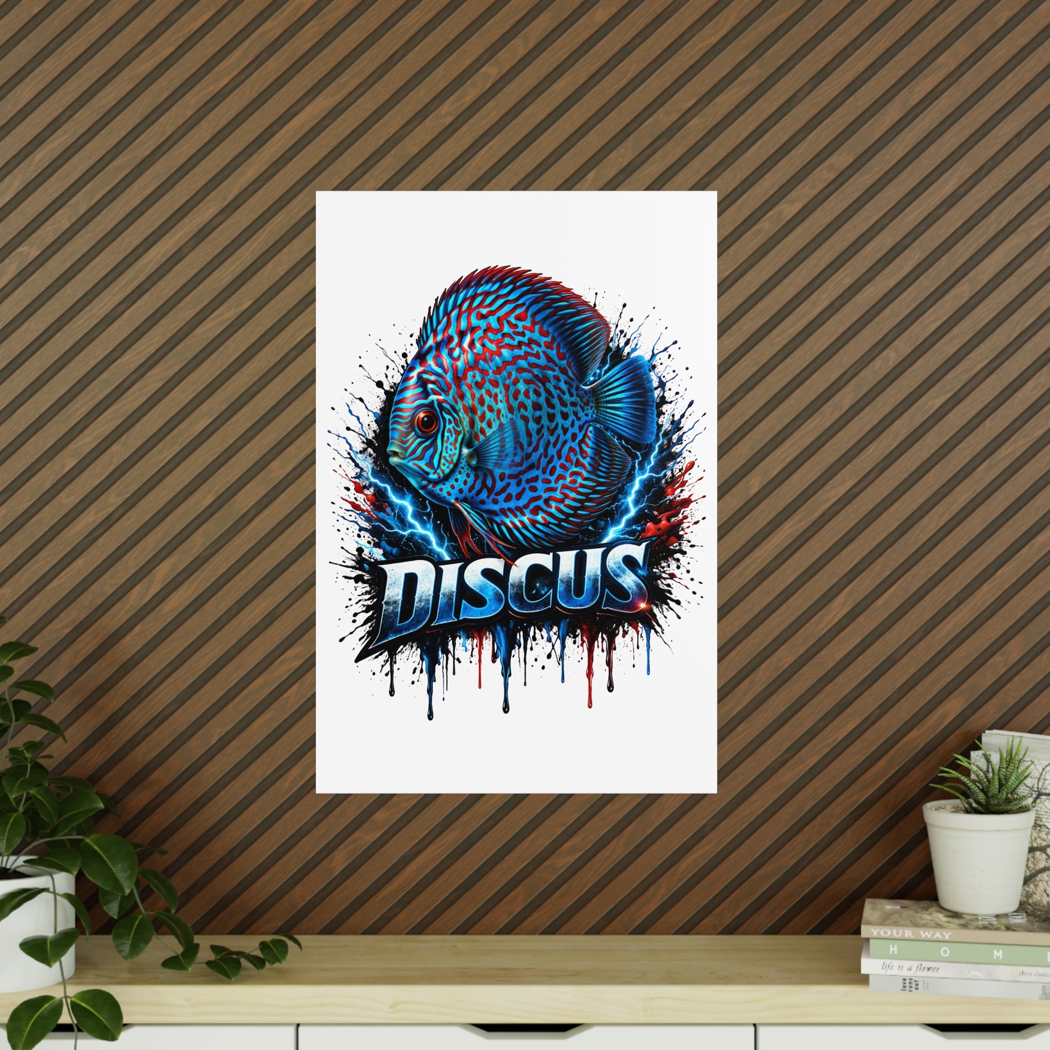 Discus Fish Photopaper Poster – Vibrant Aquarium Wall Art