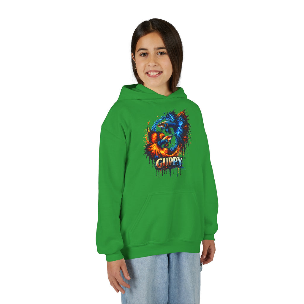 Fire & Ice Guppy – Kids "Neon Flare" Fleece Hoodie