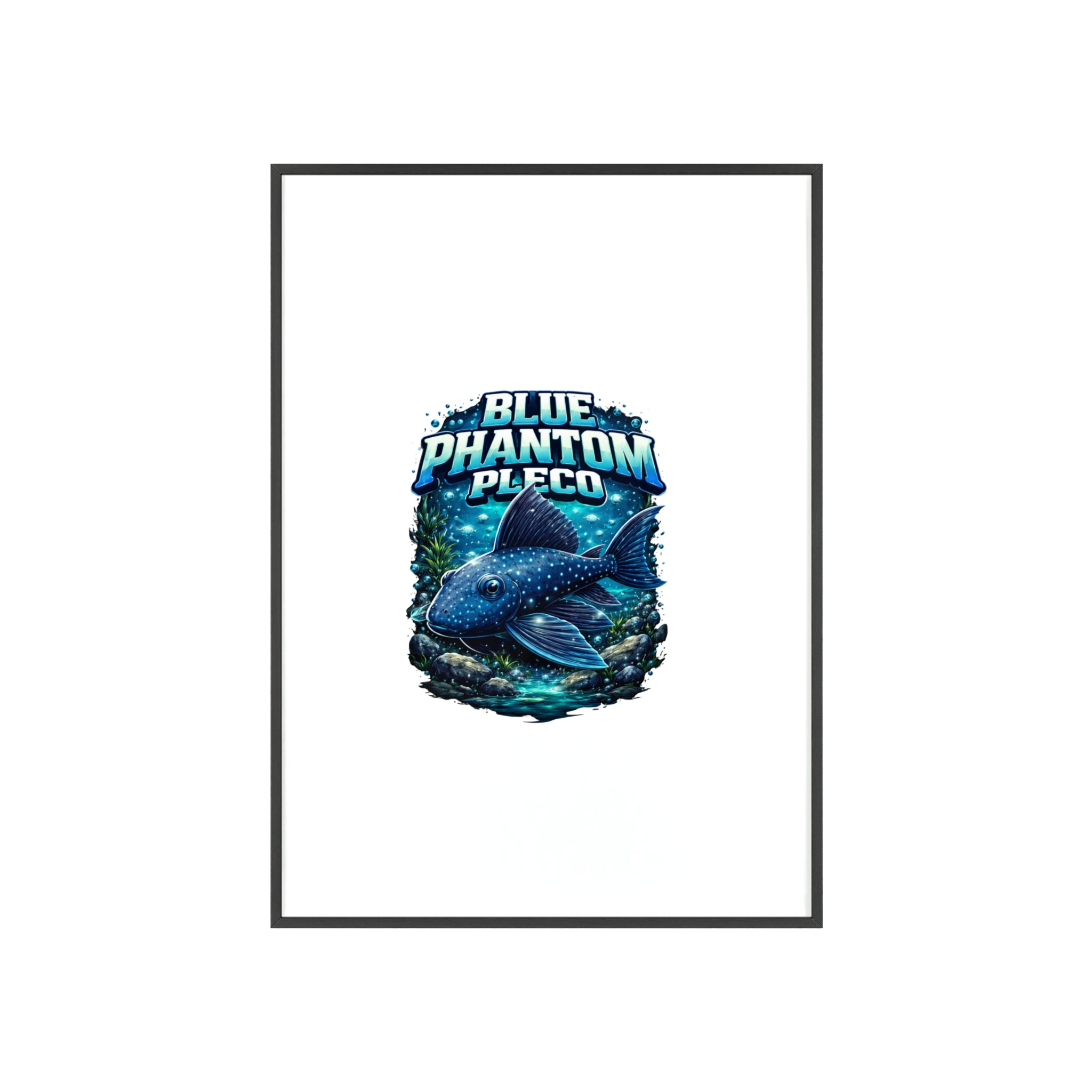 Blue Phantom Pleco Poster — Framed Aquarium Fish Wall Art