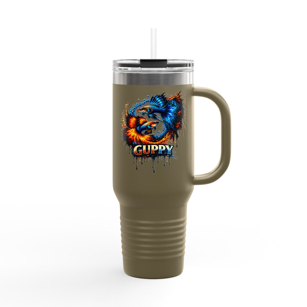 Fire & Ice Guppy – "Neon Flare" 40oz Insulated Travel Mug