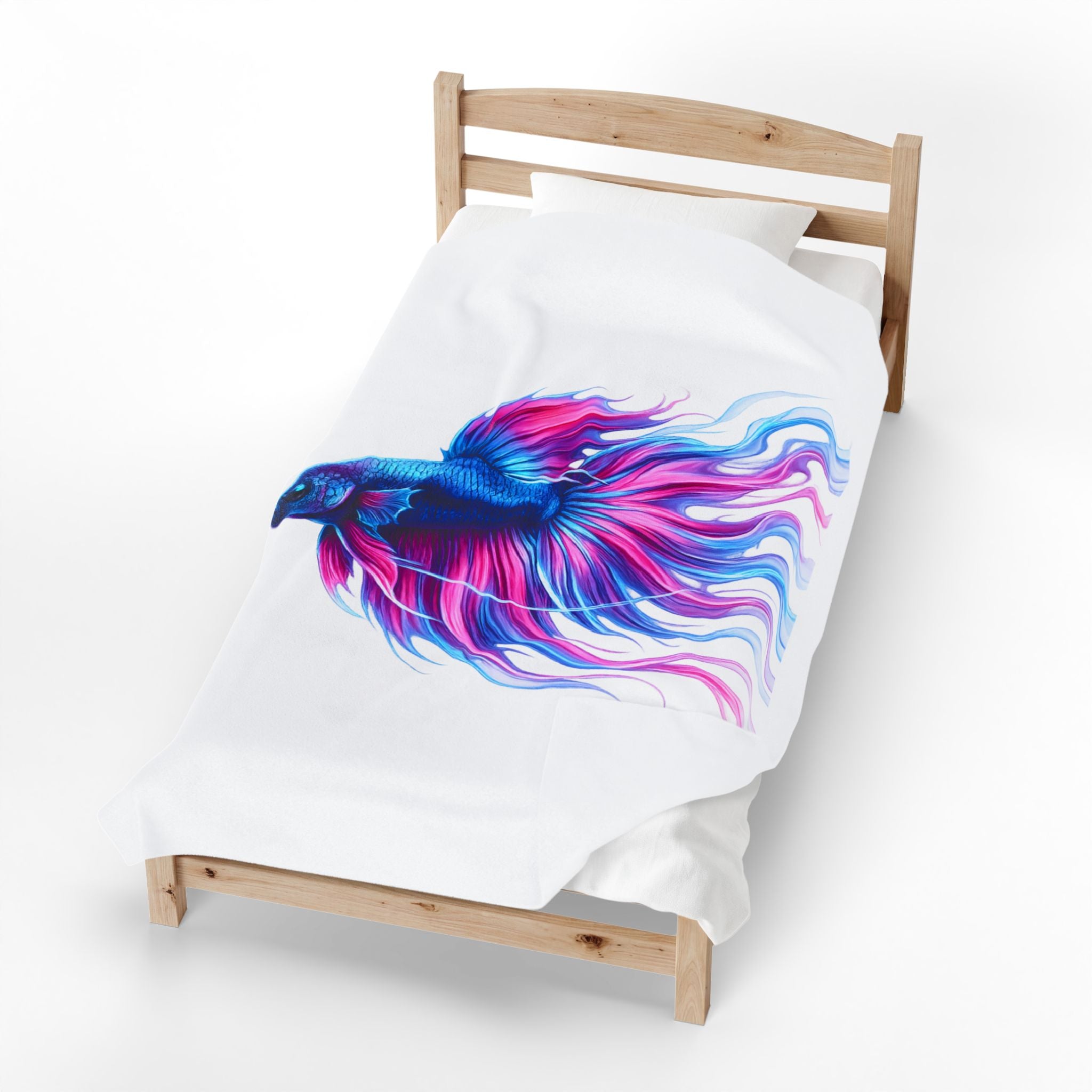 Velveteen Plush Blanket — Electric Paint Betta