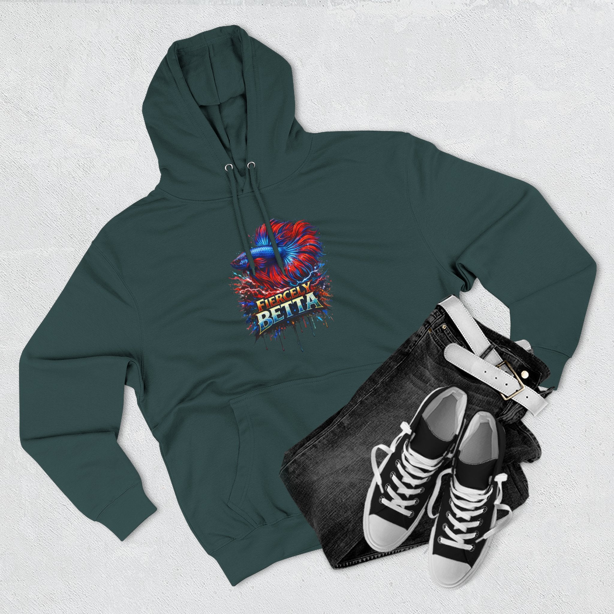Fiercely Betta – Premium "Neon Flare" 3-End Fleece Hoodie