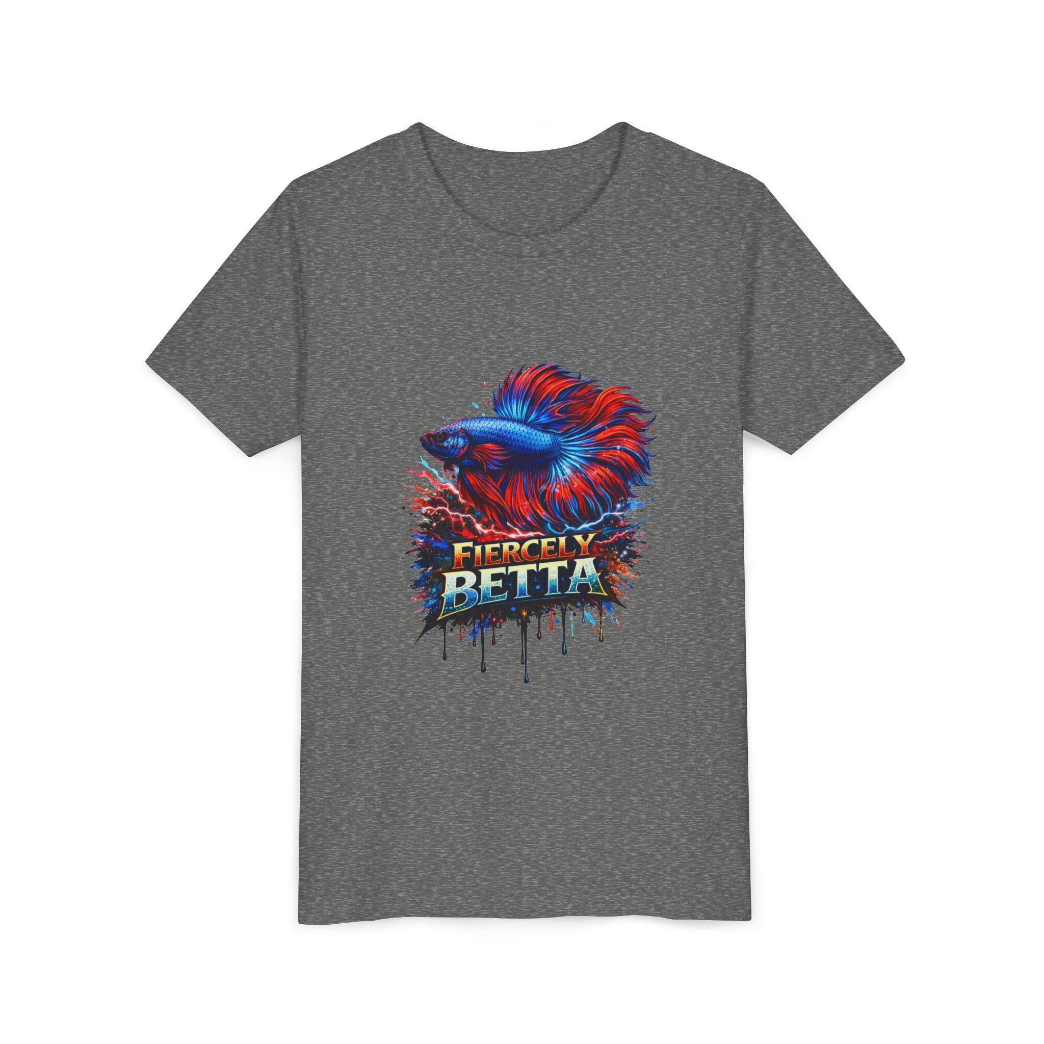 Fiercely Betta Youth Tee - Colorful Betta Fish Graphic Shirt