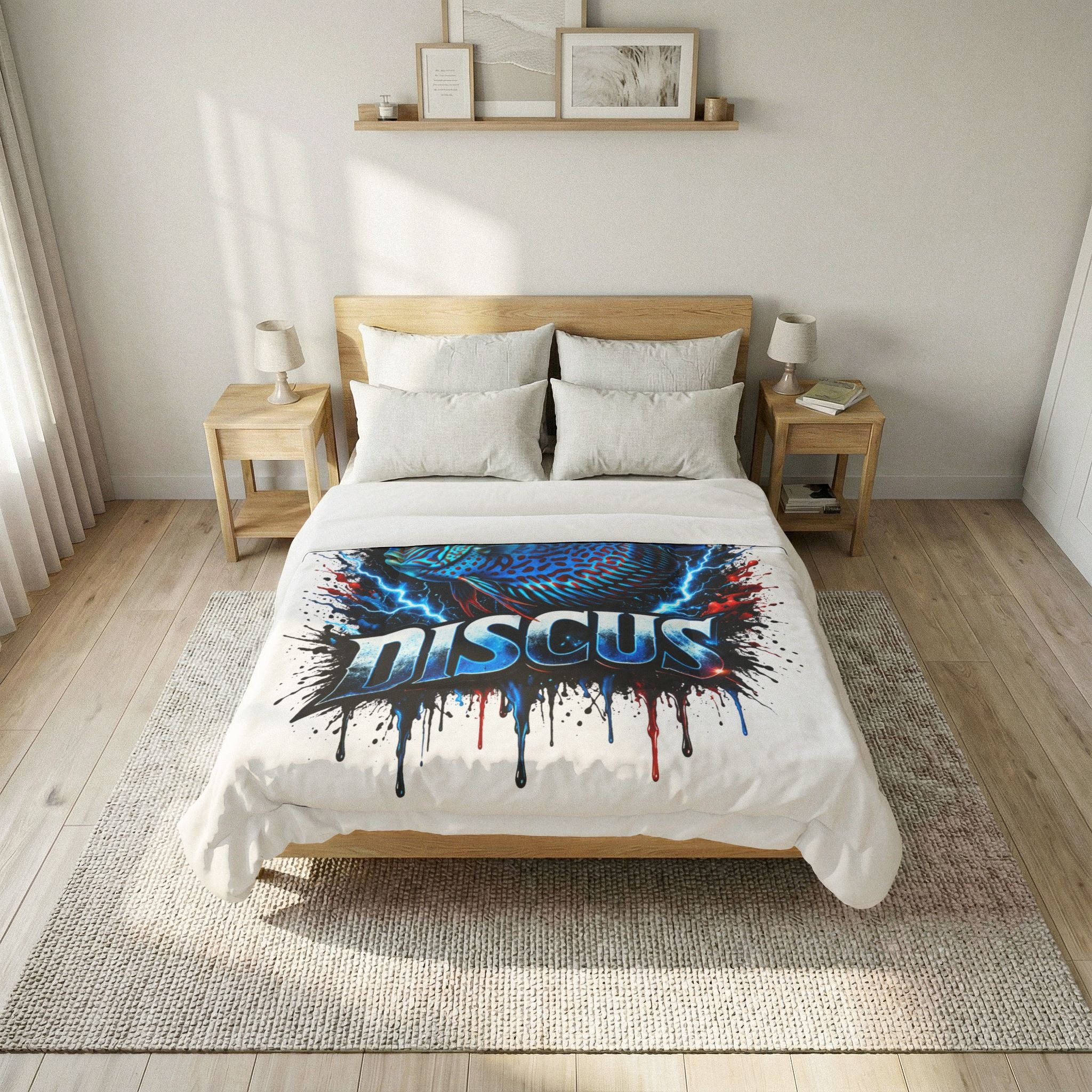 Discus Fish Cotton Comforter – Vibrant Aquarium Bedding for Fish Enthusiasts