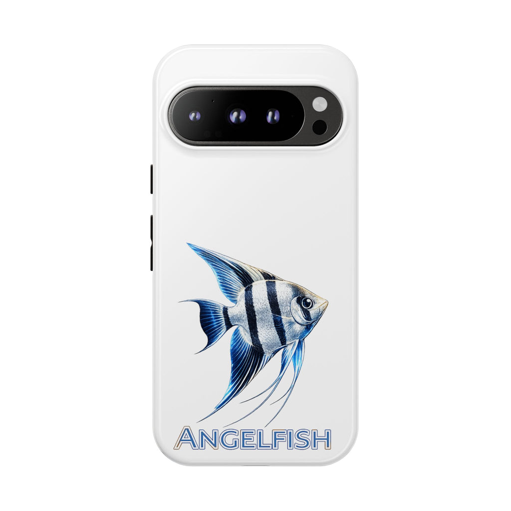 Angelfish Tough Phone Case – Durable Protective Case with Blue Tropical Fish Design
