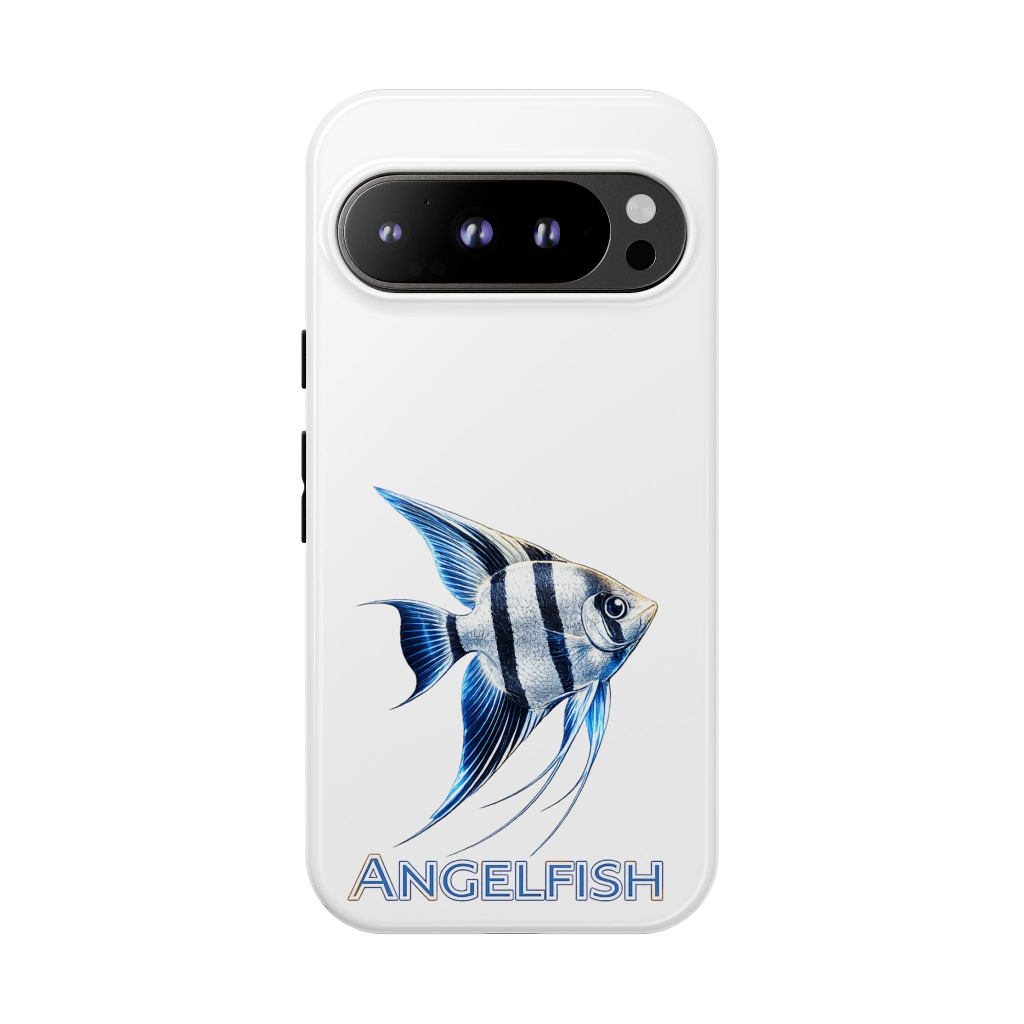 Angelfish Tough Phone Case – Durable Protective Case with Blue Tropical Fish Design