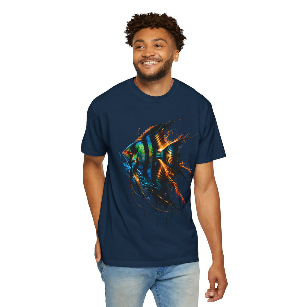 Vibrant Drip Angelfish Graphic Tee