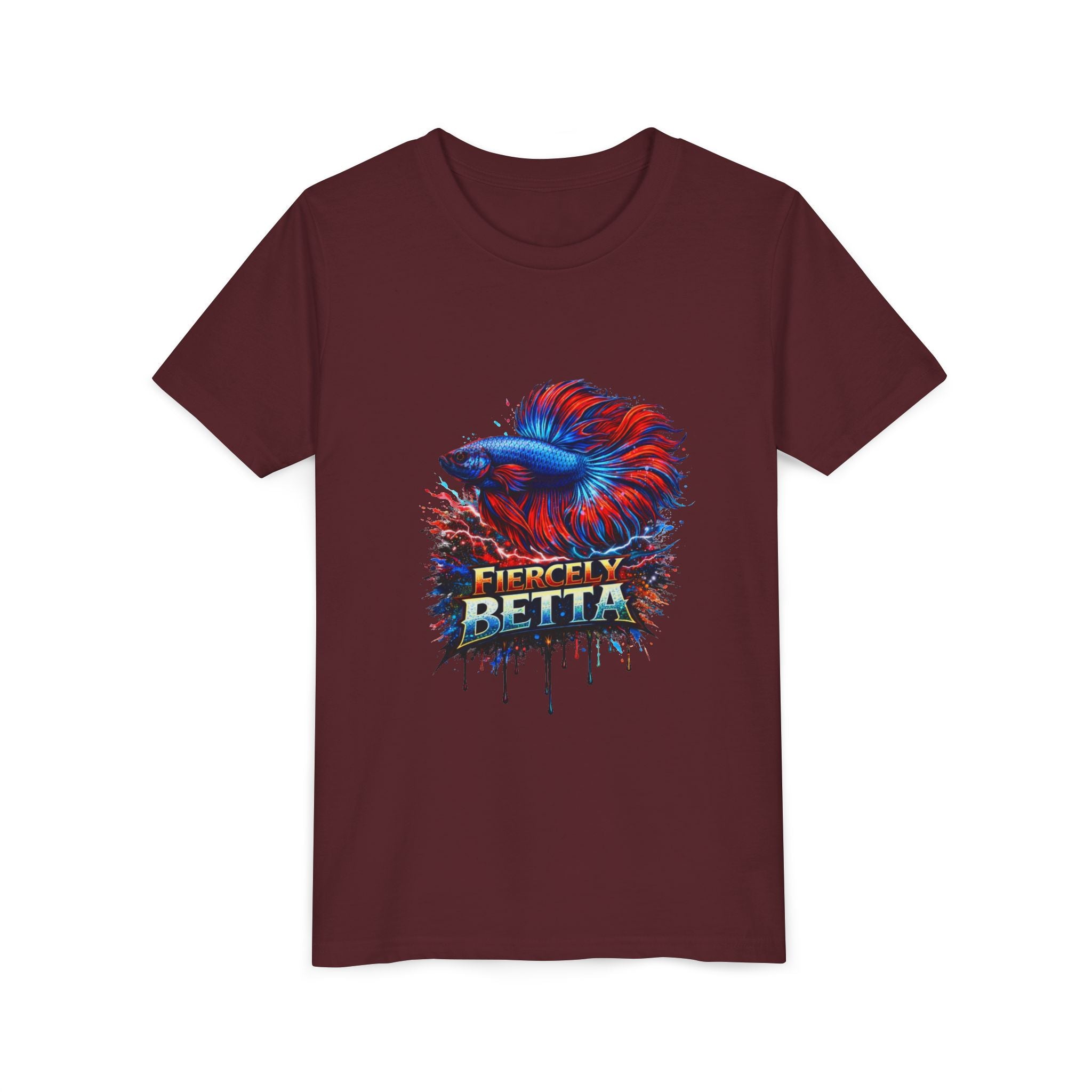 Fiercely Betta Youth Tee - Colorful Betta Fish Graphic Shirt