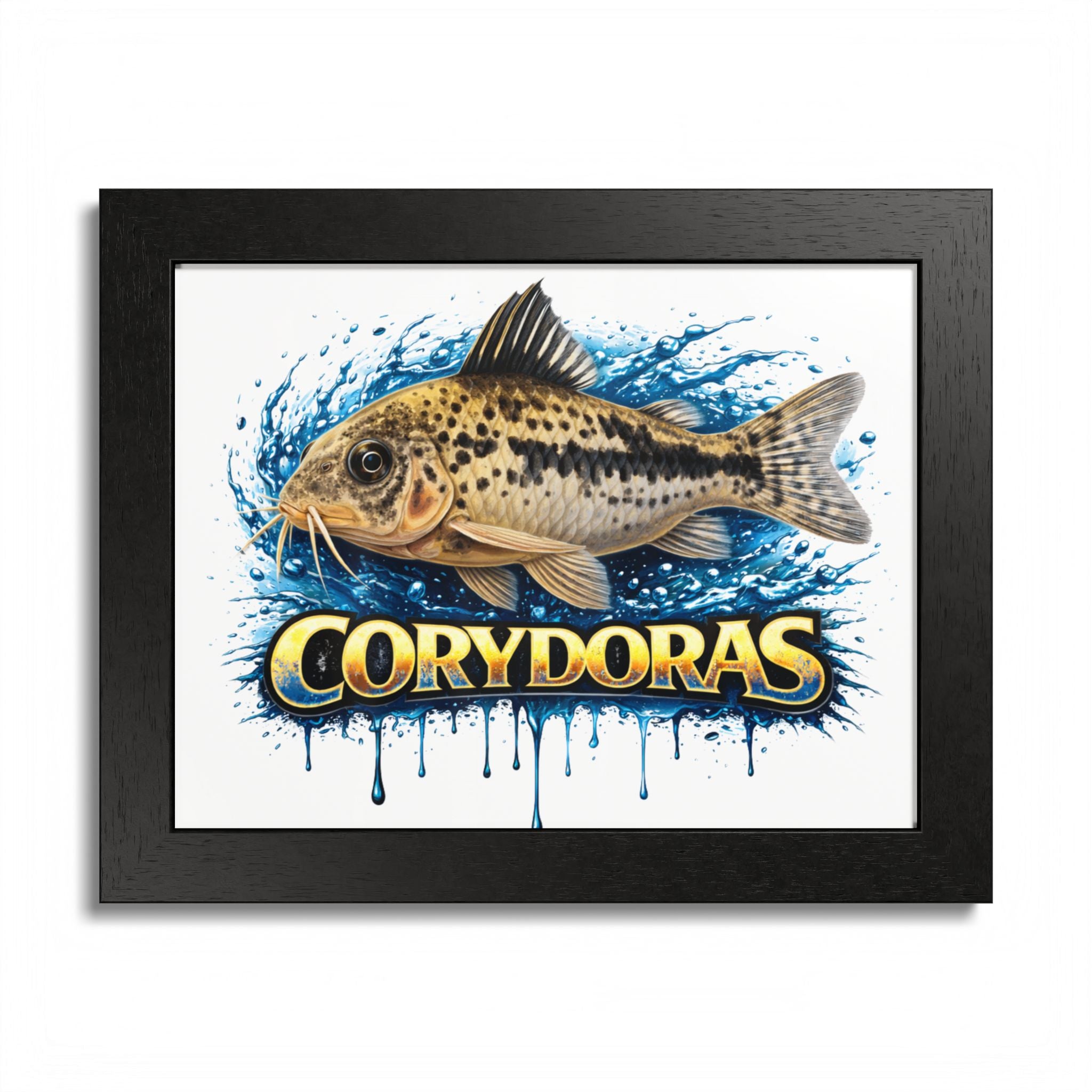 Corydoras Fish Framed Poster — Colorful Aquarium Art Print
