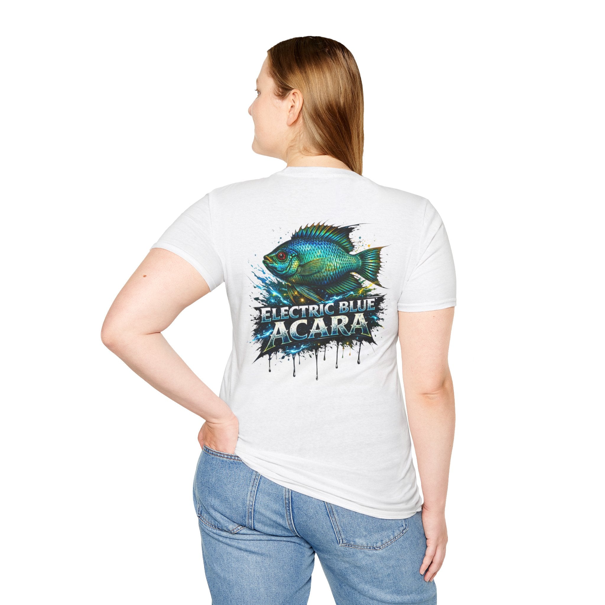 Electric Blue Acara Fish T-Shirt — Vibrant Angler Graphic Tee