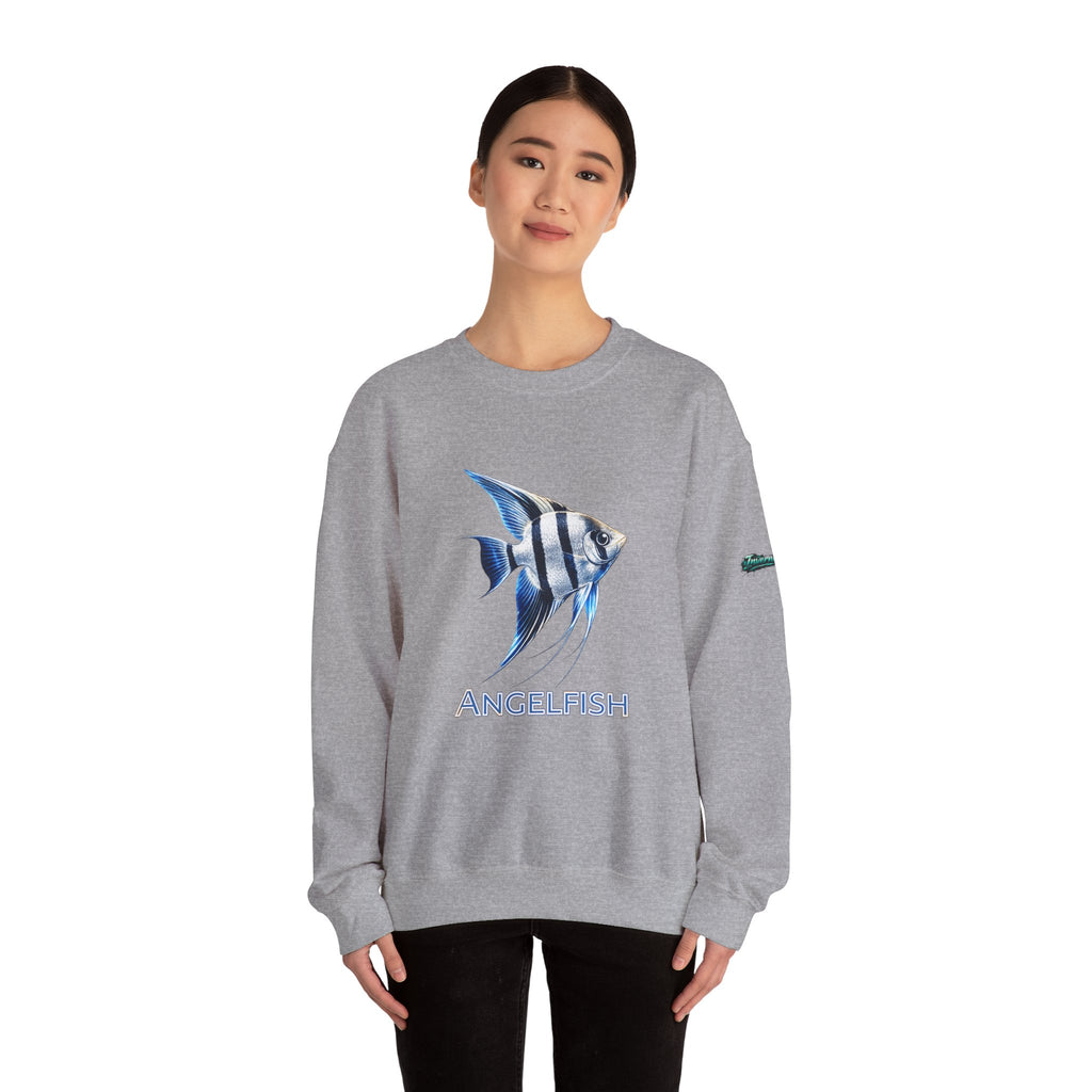 Angelfish Crewneck Sweatshirt — Blue Tropical Fish Graphic
