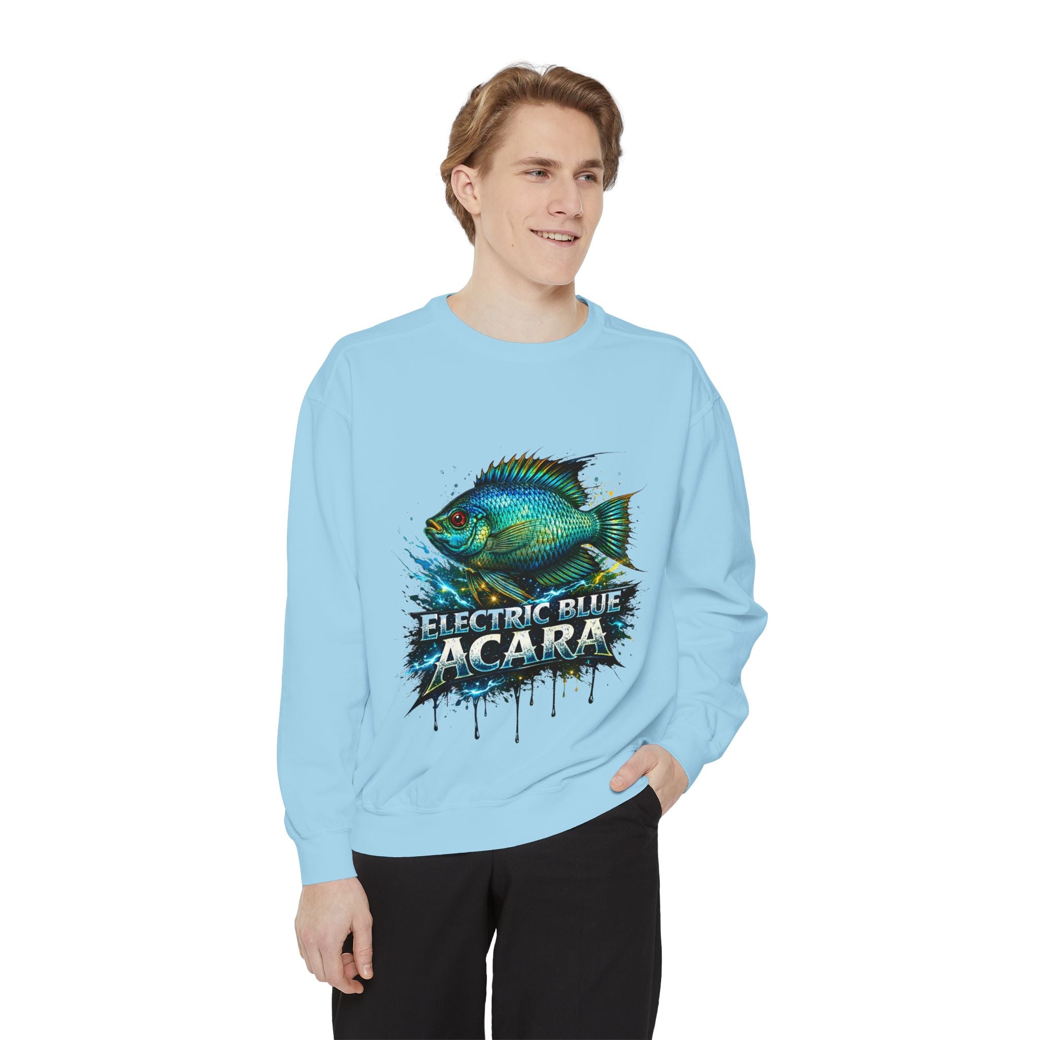 Electric Blue Acara – Garment-Dyed Premium Sweatshirt