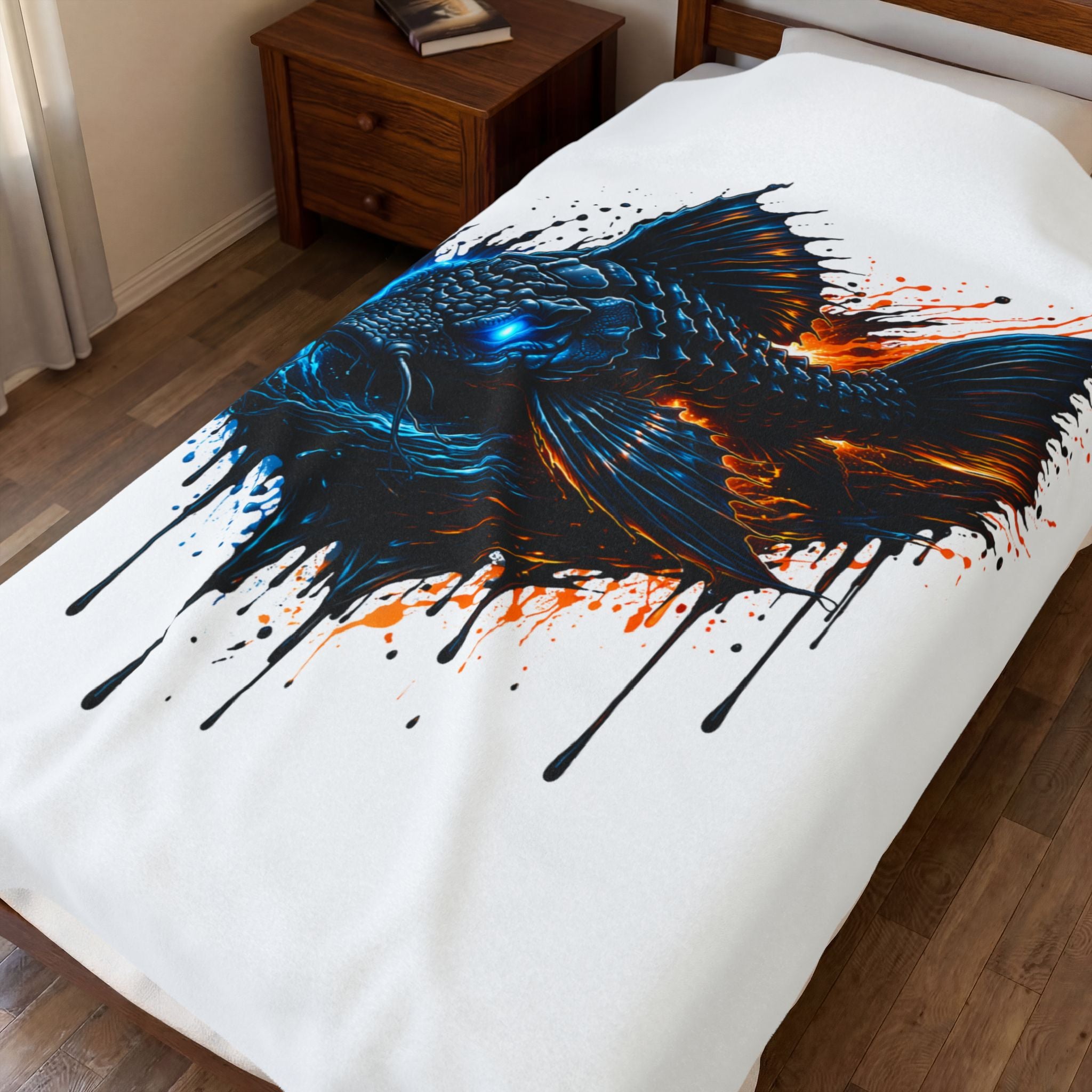 L-185 Xingu Spiny Monster Pleco — Urban Art Plush Throw Blanket