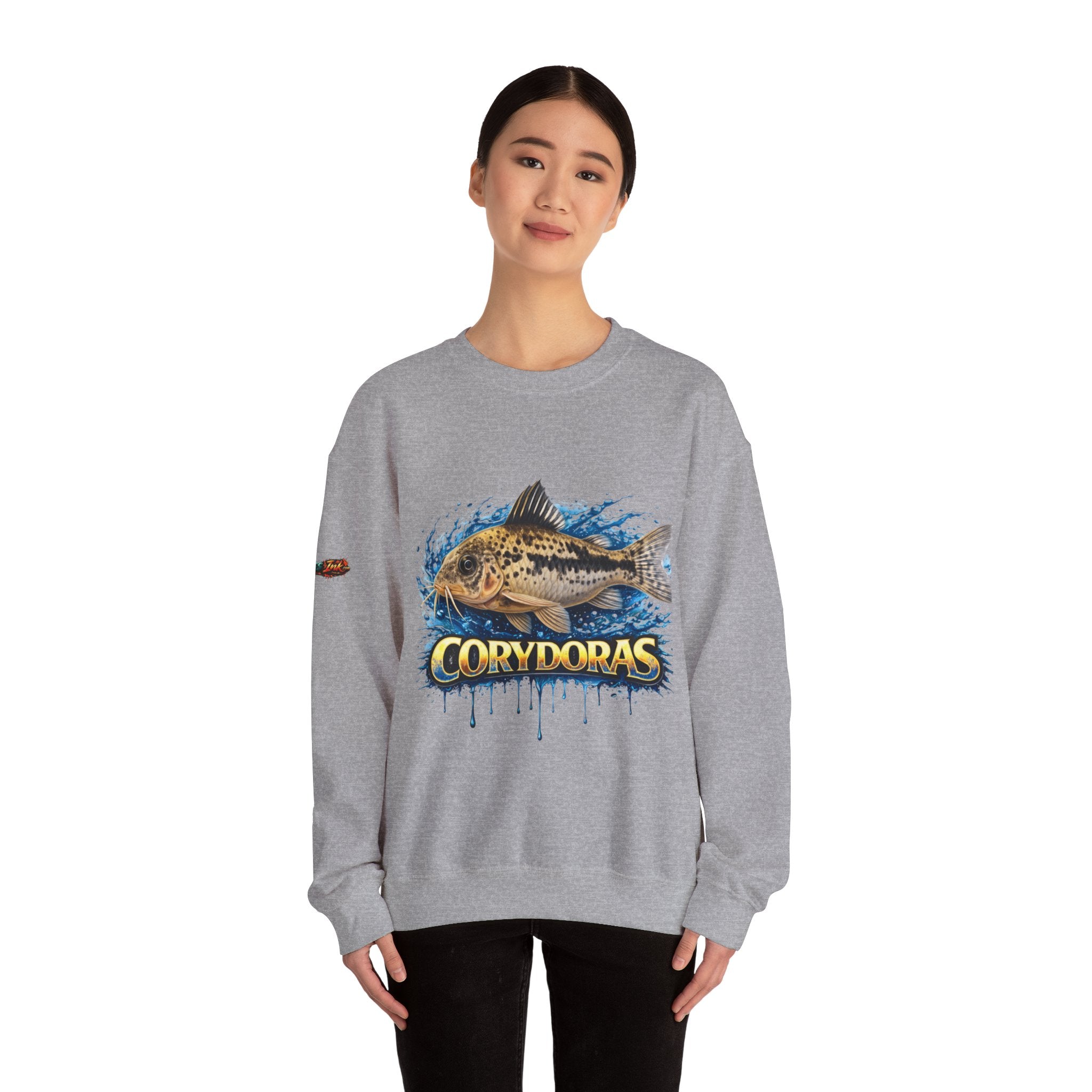 Peppered Corydoras Fish Crewneck Sweatshirt – Aquatic Aquarium Lover Tee