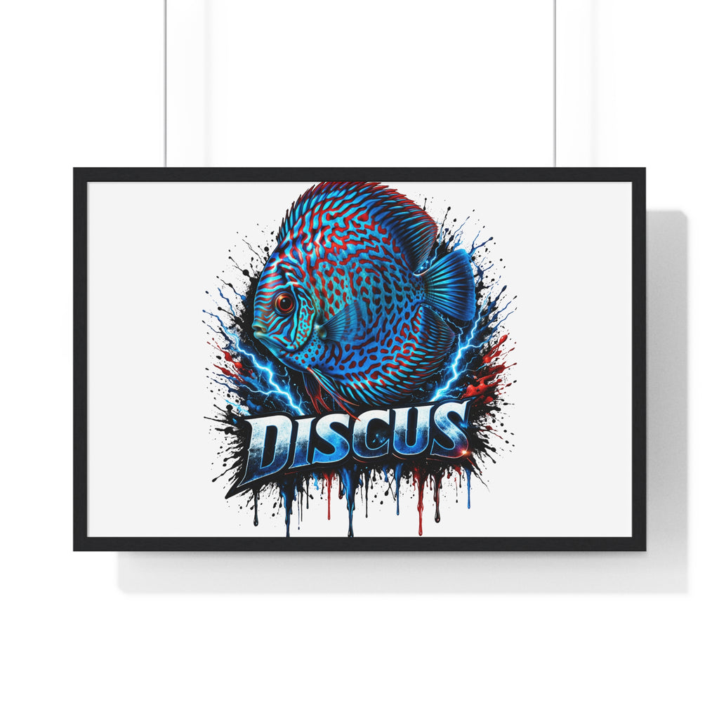 Discus Fish Framed Poster — Colorful Aquarium Artwork