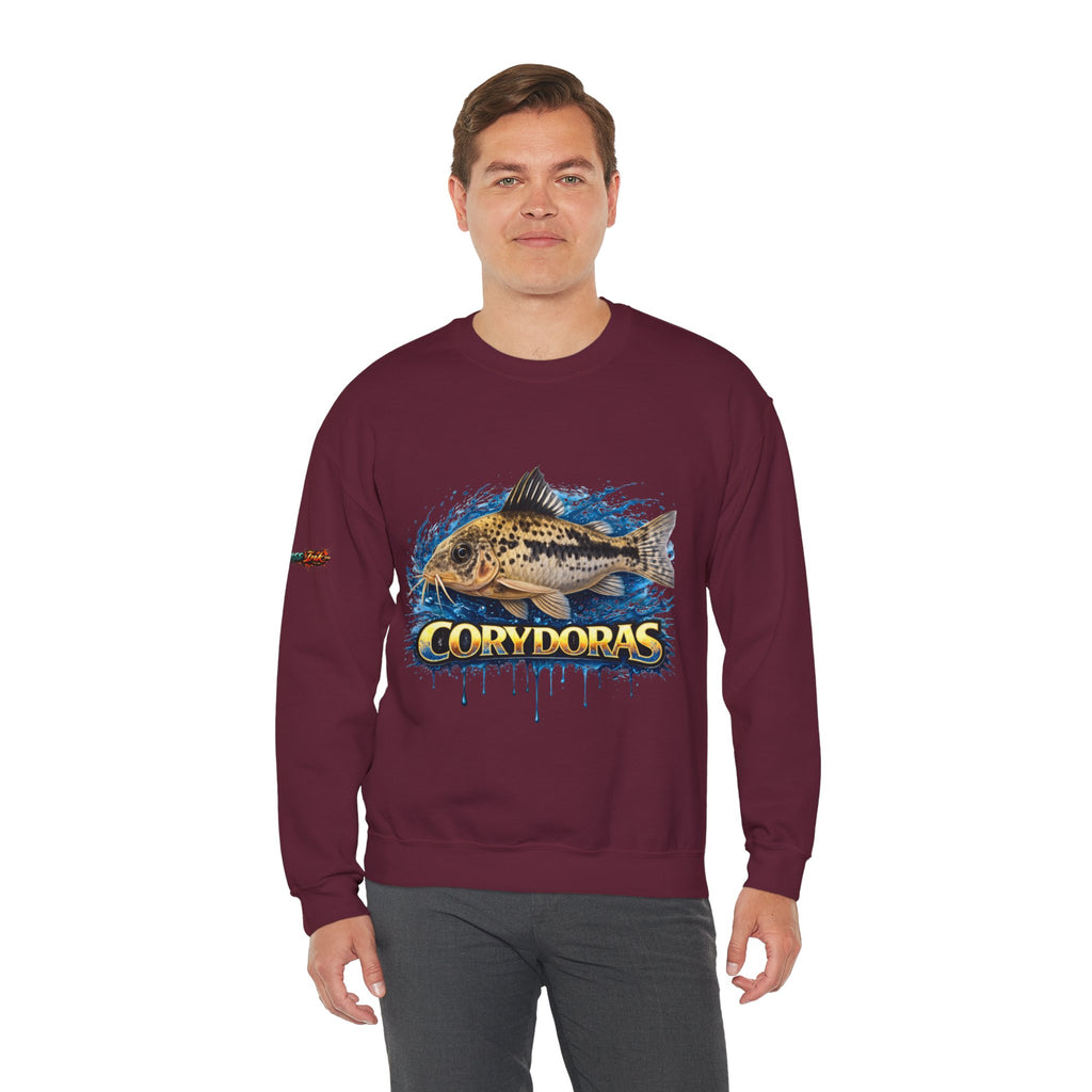 Peppered Corydoras Fish Crewneck Sweatshirt – Aquatic Aquarium Lover Tee