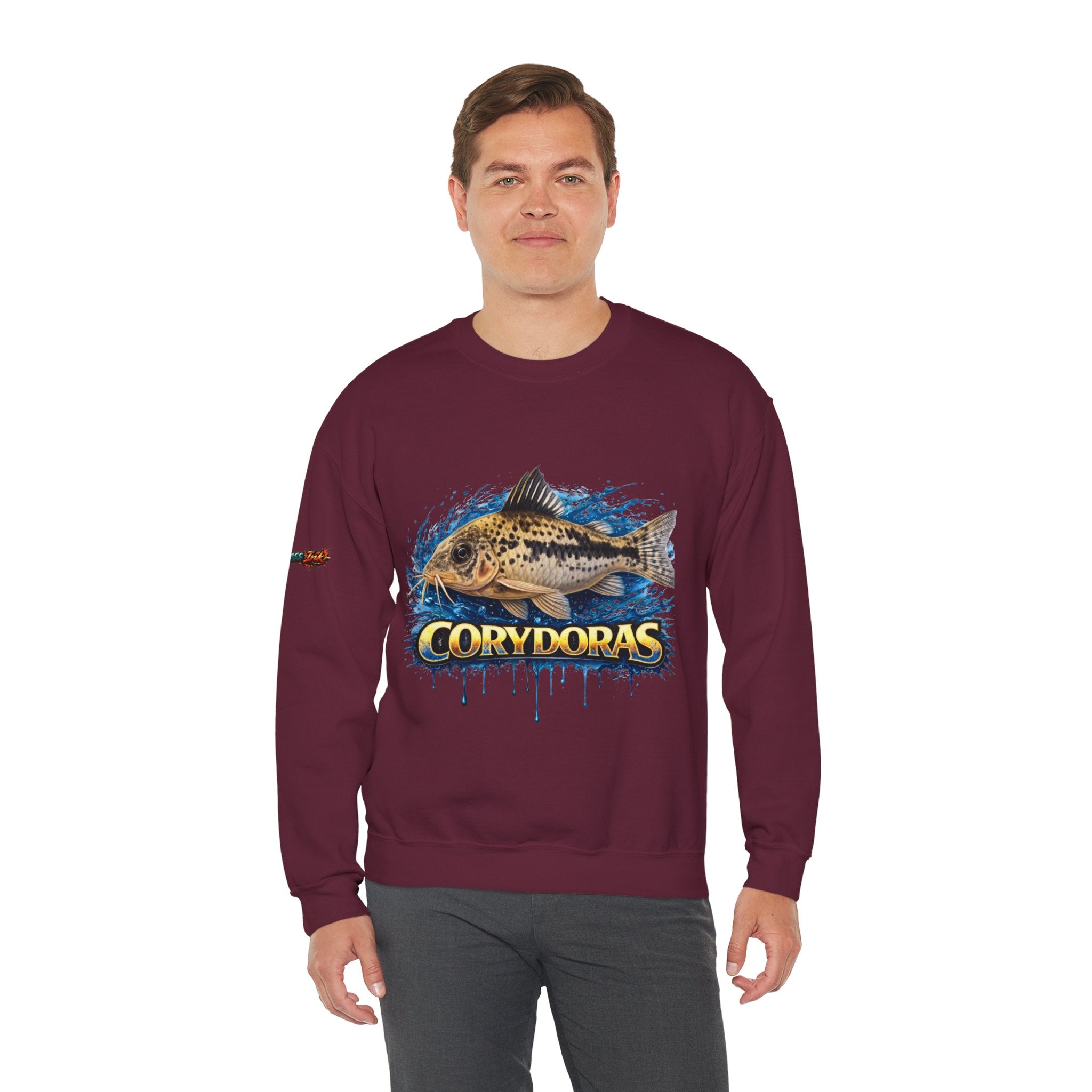 Peppered Corydoras Fish Crewneck Sweatshirt – Aquatic Aquarium Lover Tee