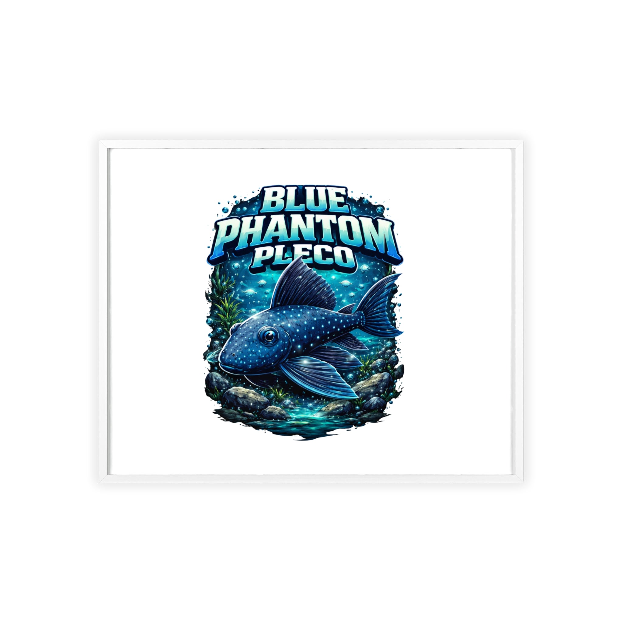 Blue Phantom Pleco Poster — Framed Aquarium Fish Wall Art
