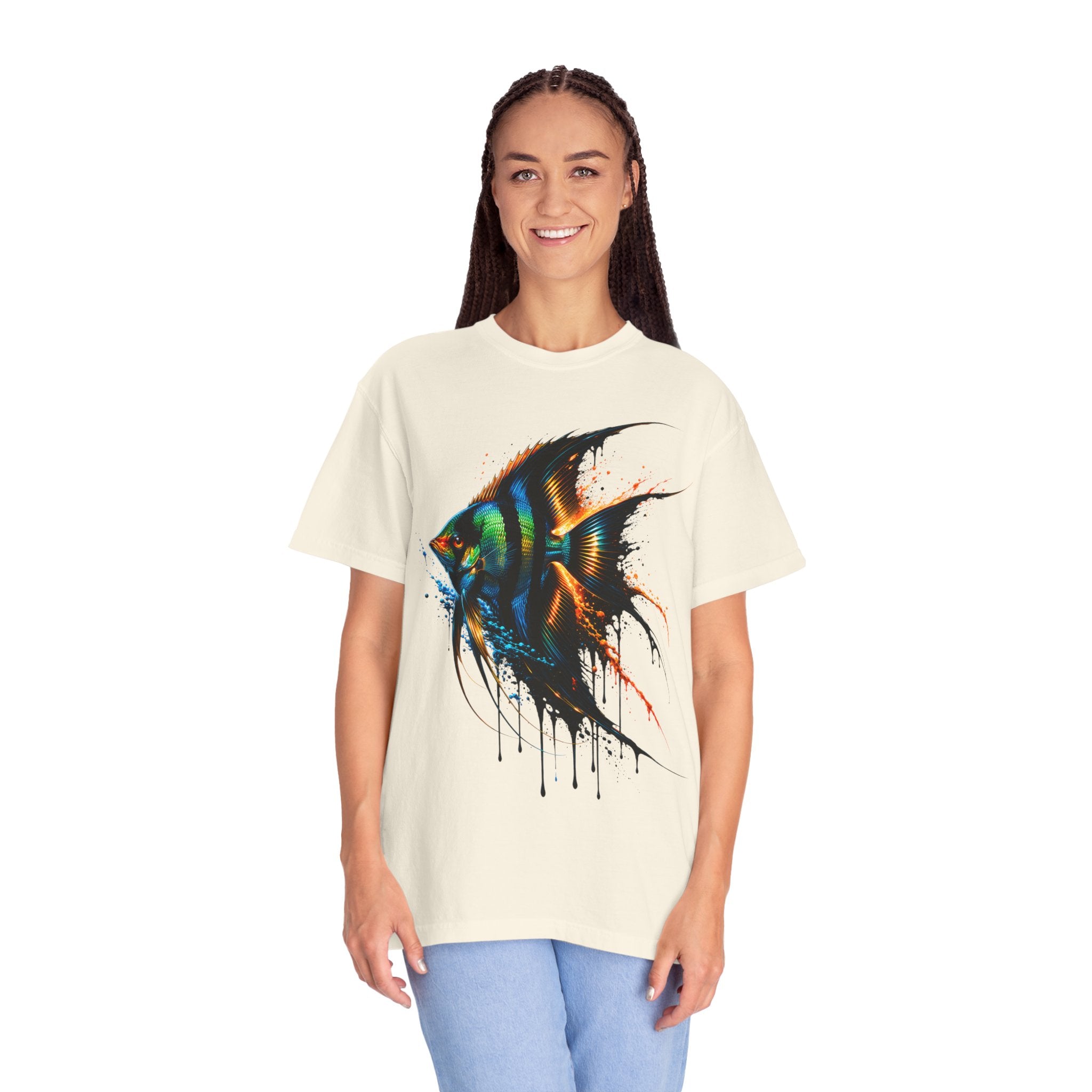 Vibrant Drip Angelfish Graphic Tee