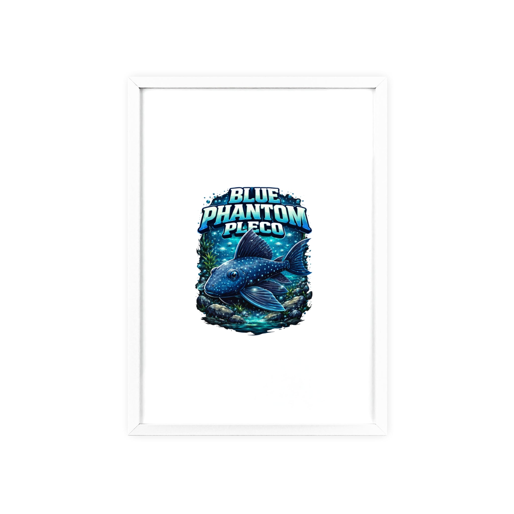 Blue Phantom Pleco Poster — Framed Aquarium Fish Wall Art