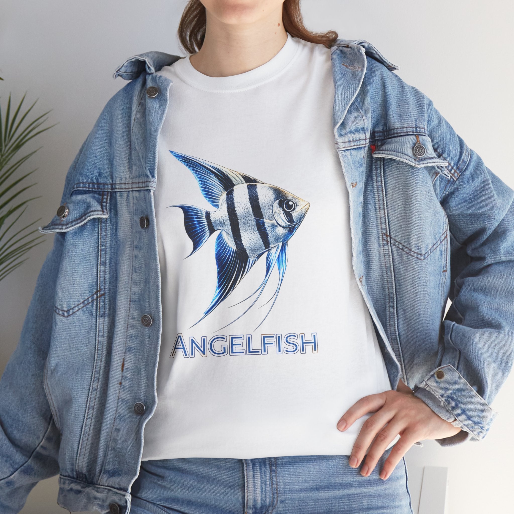 Angelfish Graphic Tee — Blue Tropical Fish Shirt