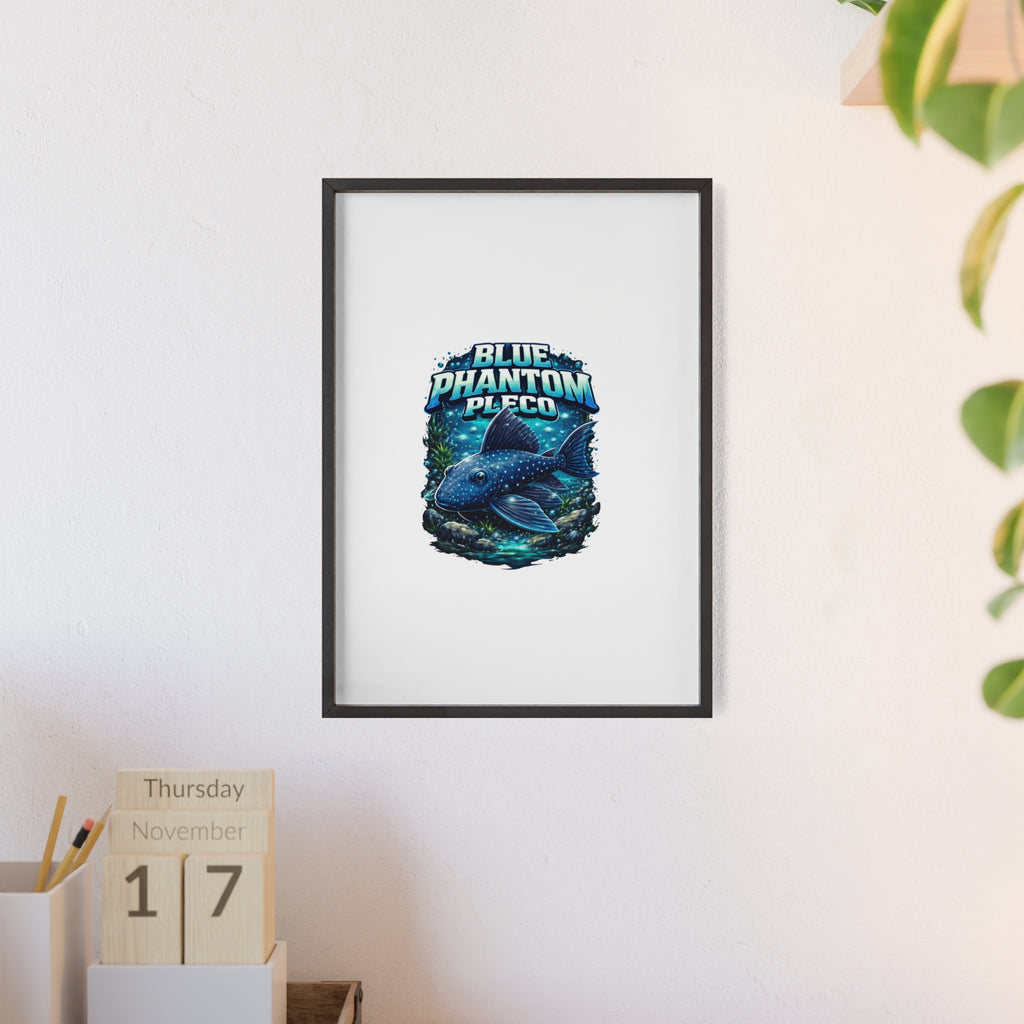 Blue Phantom Pleco Poster — Framed Aquarium Fish Wall Art