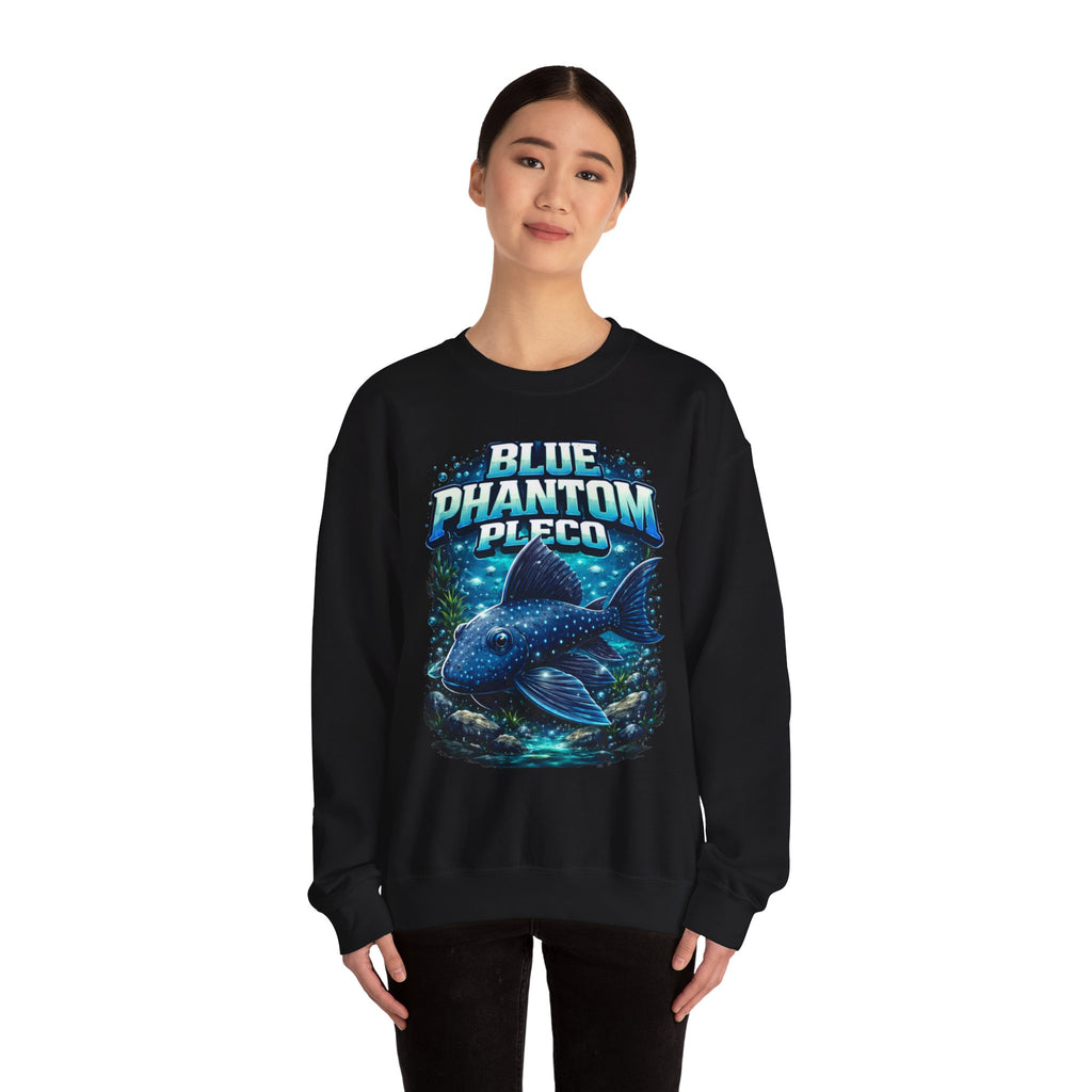 Blue Phantom Pleco Crewneck Sweatshirt – Aquatic Fish Graphic Pullover
