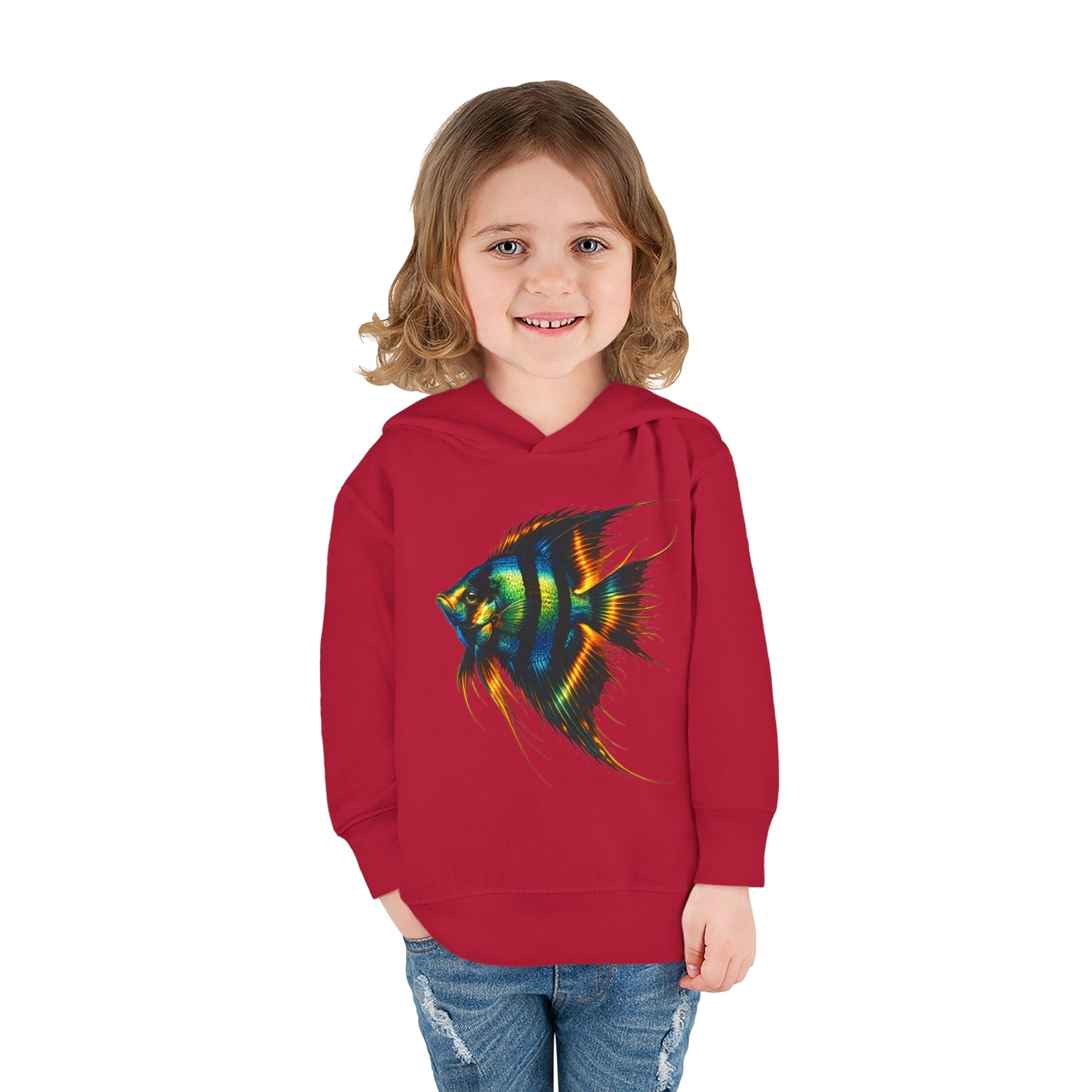 Toddler Hoodie with Colorful Angelfish Graphic