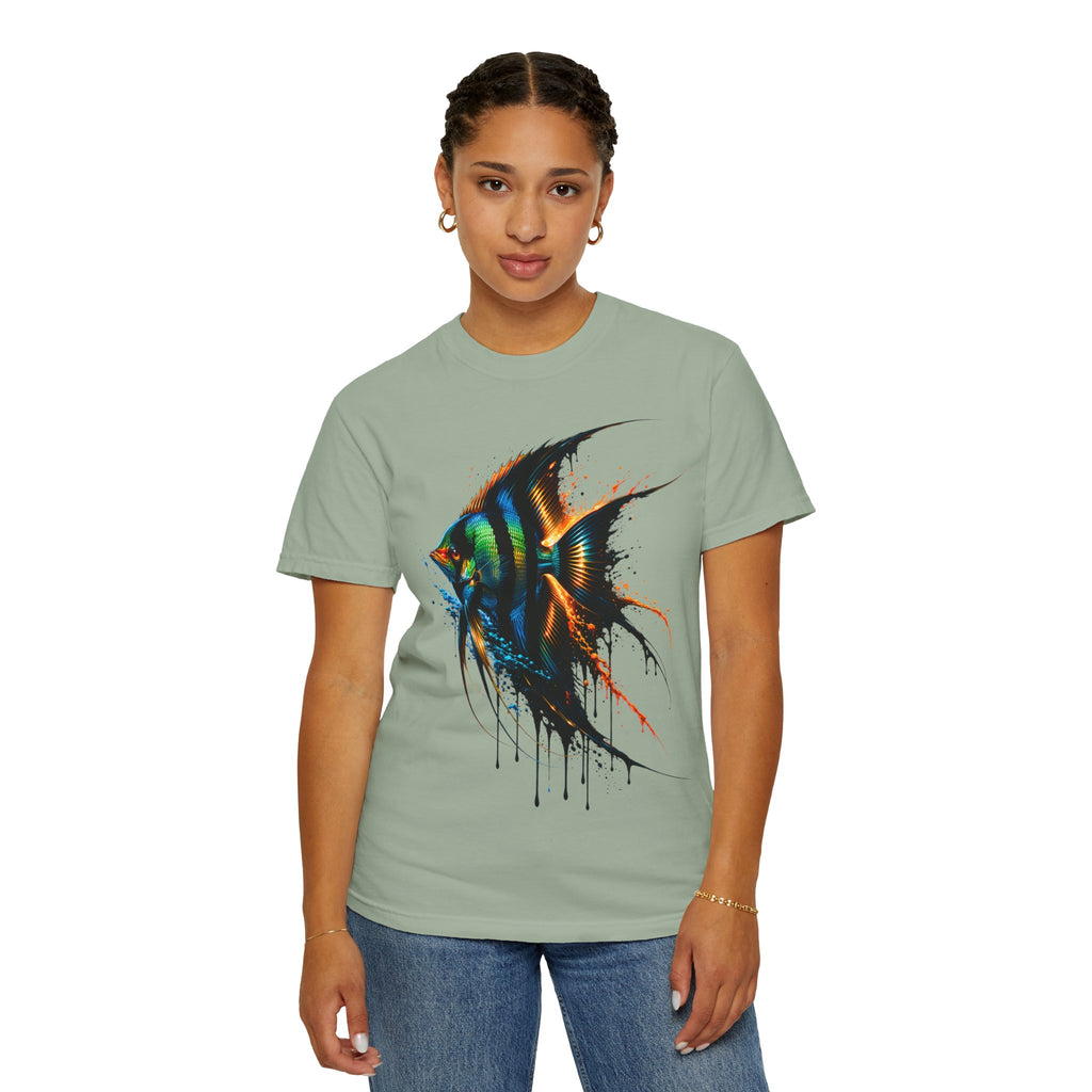 Vibrant Drip Angelfish Graphic Tee