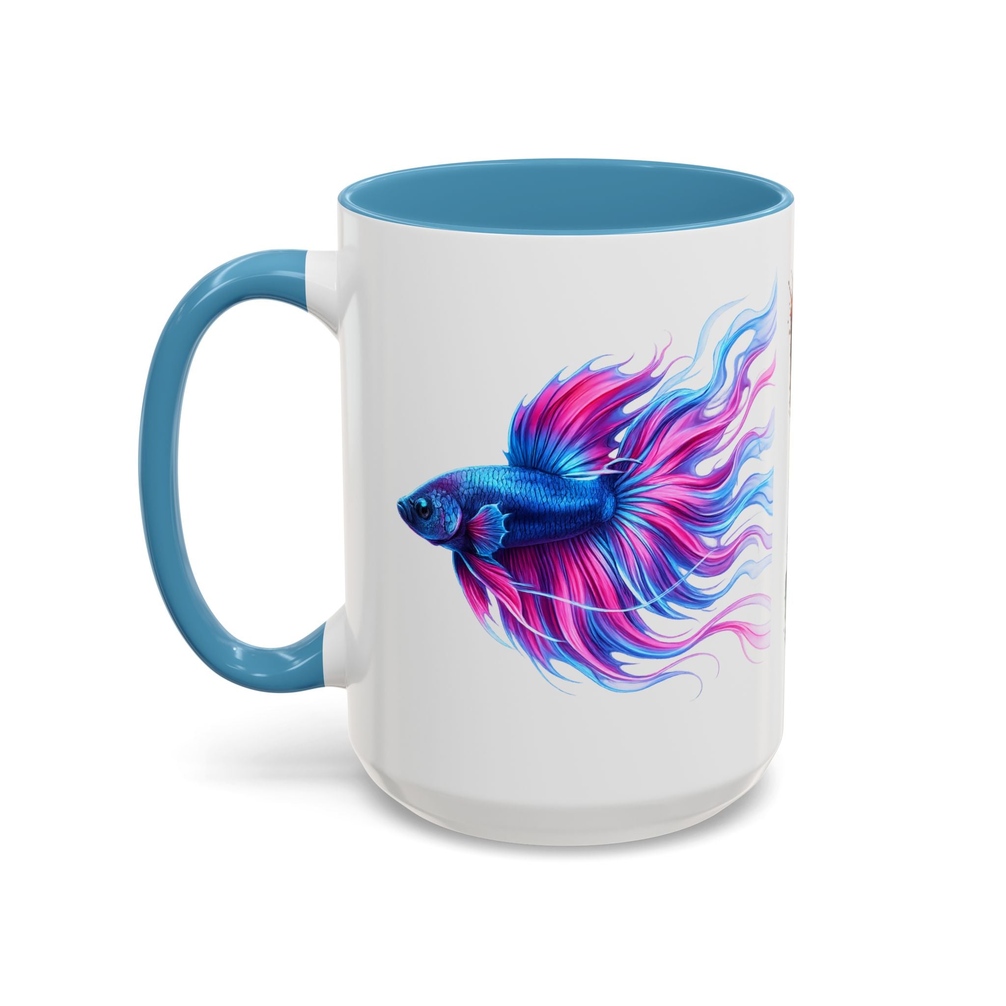 Betta Fish Accent Coffee Mug — Vibrant Neon Betta Design (11/15 oz)