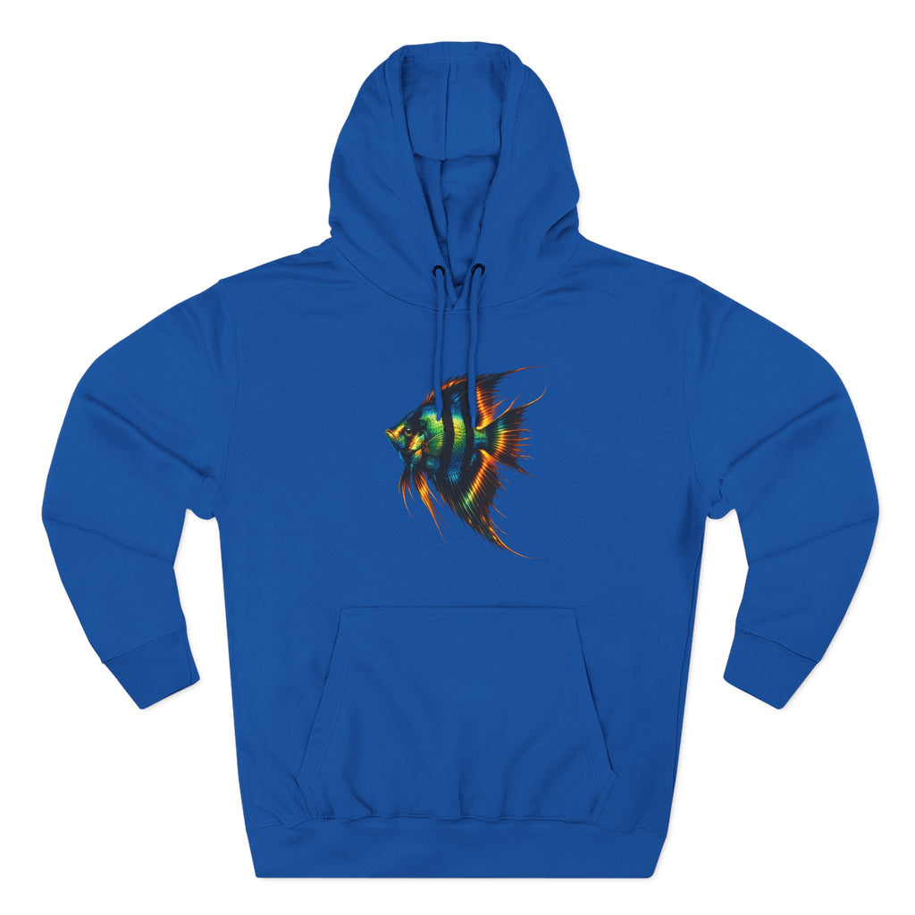 Angelfish Watercolor Hoodie – Colorful Aquarium Fish Graphic Fleece Pullover