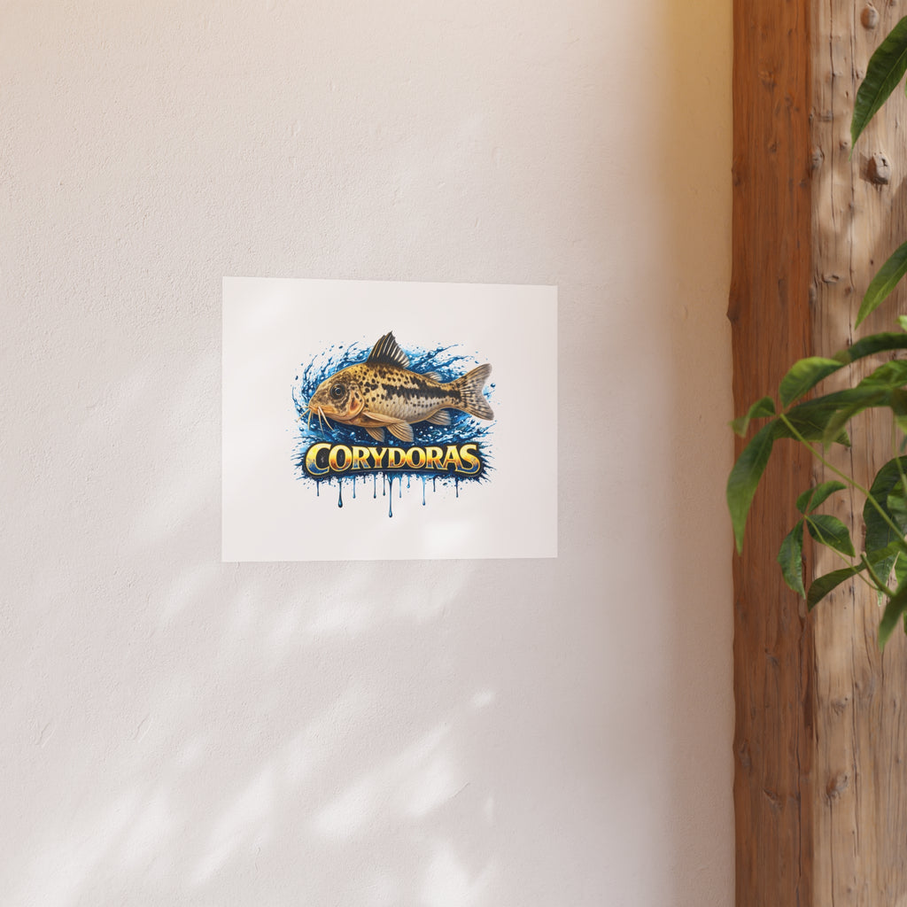 Corydoras Fish Poster — Decorative Aquarium Art Print (Satin/Matte)