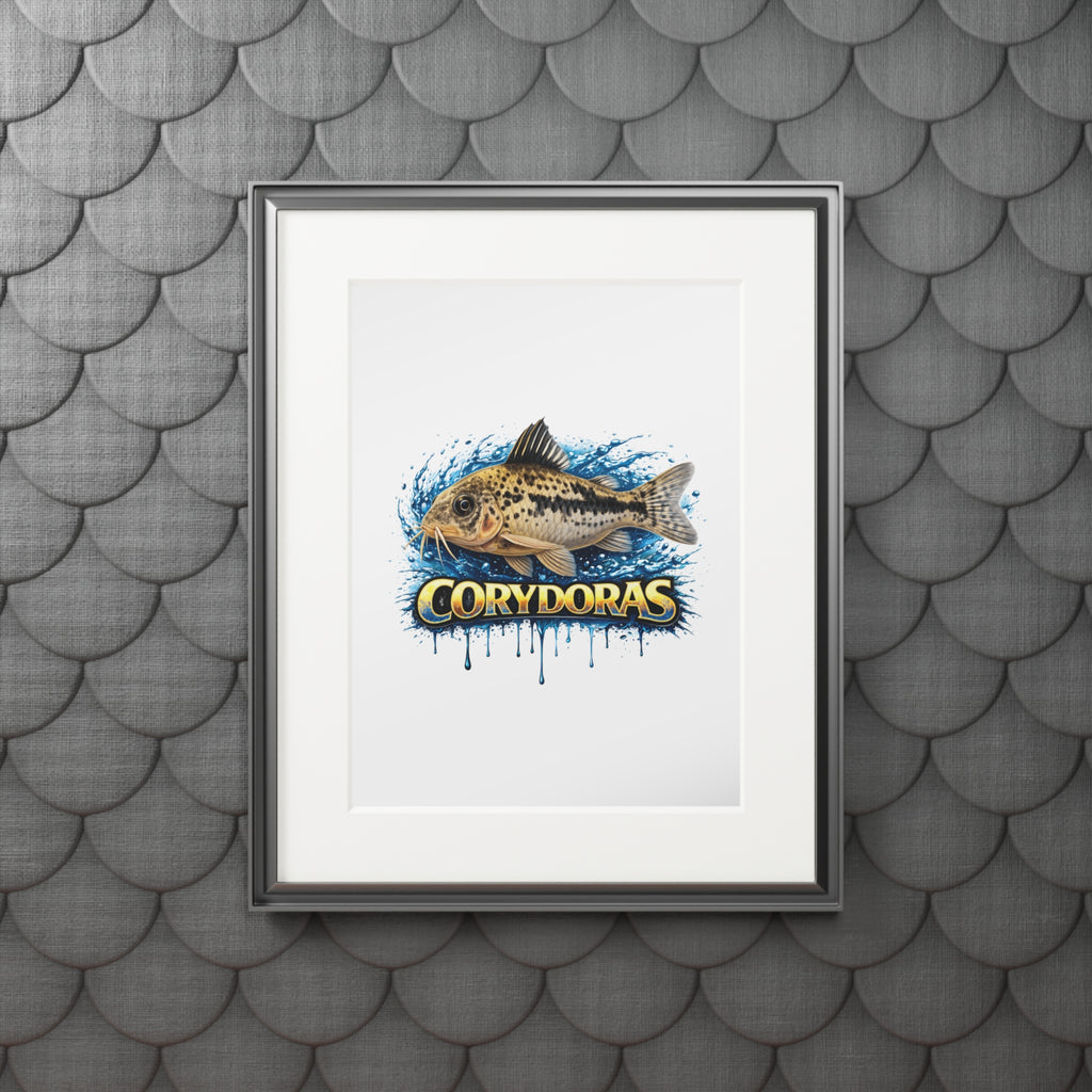 Peppered Corydoras Fish Fine Art Print with Passepartout Frame
