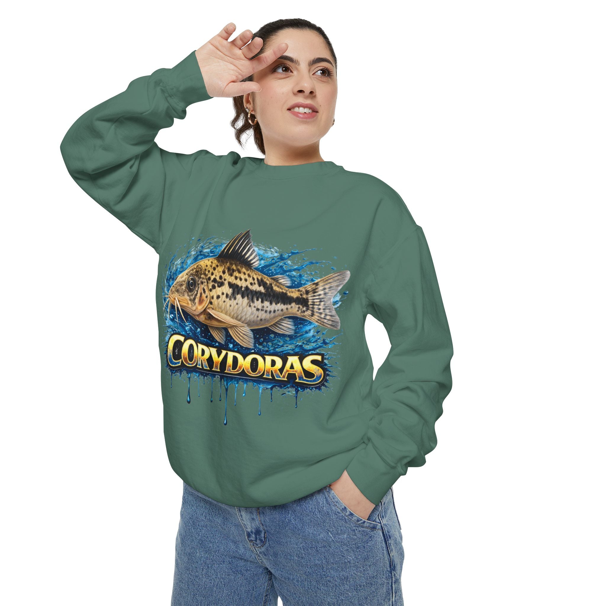 Corydoras Fish Sweatshirt — Aquatic Aquarium Catfish Graphic Crewneck