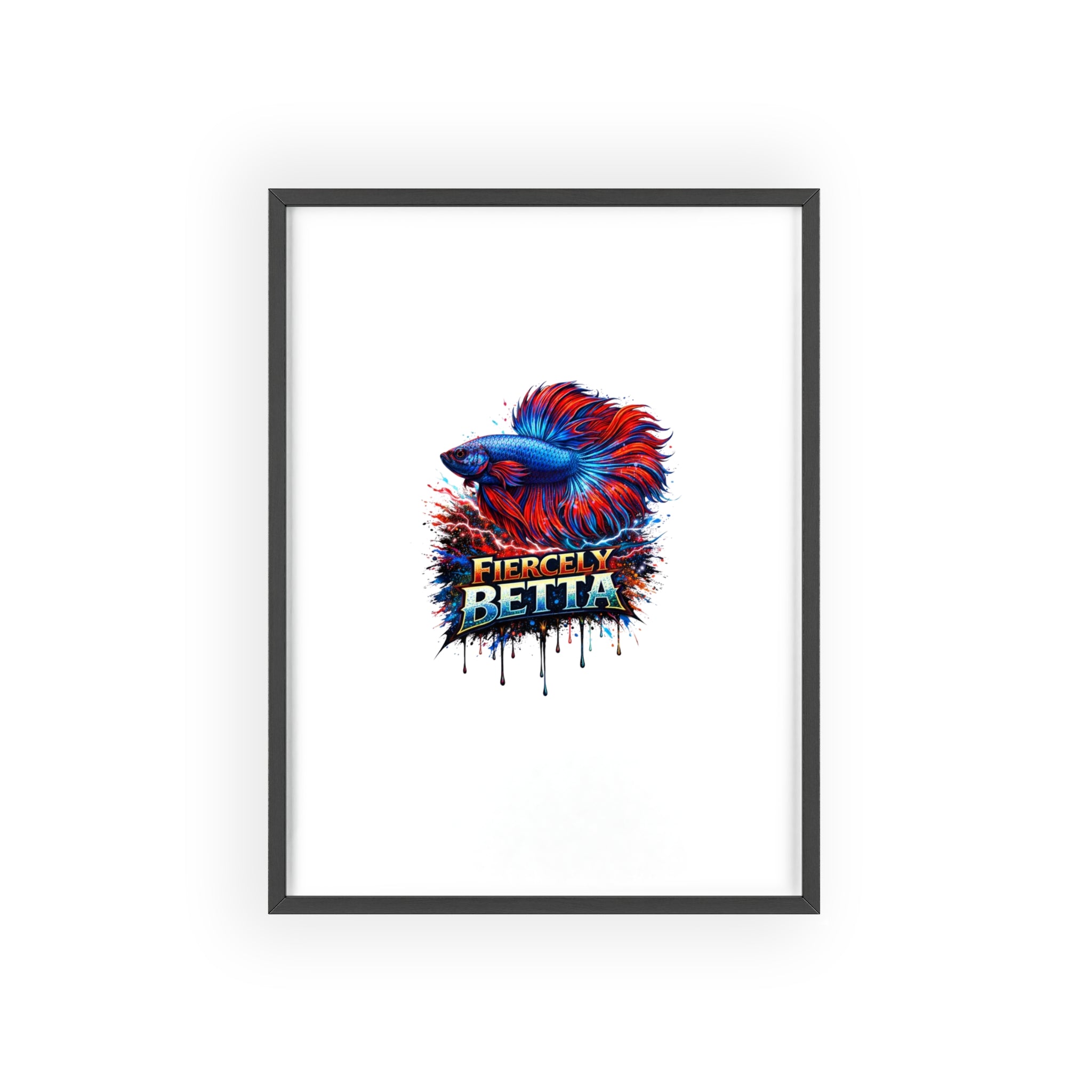 Fiercely Betta Framed Poster — Colorful Betta Fish Wall Art