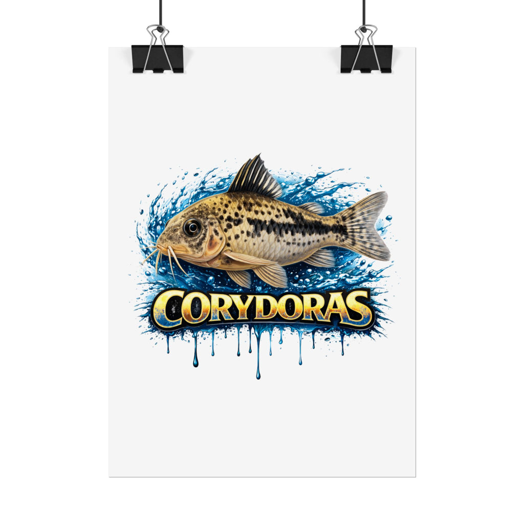 Corydoras Aquarium Fish Poster — Rolled Decorative Wall Art for Fishkeepers