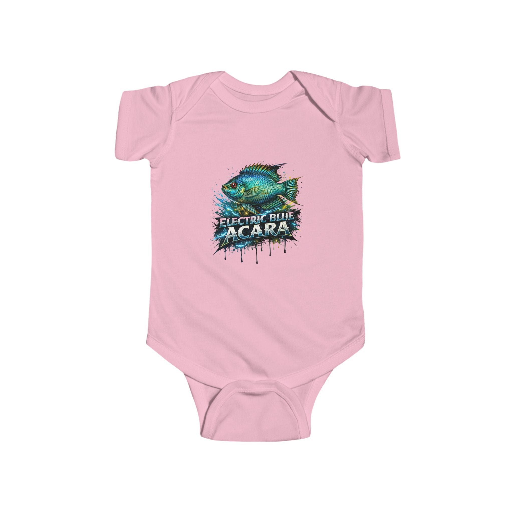 Electric Blue Acara Baby Bodysuit — Cute Fish Graphic Infant Onesie