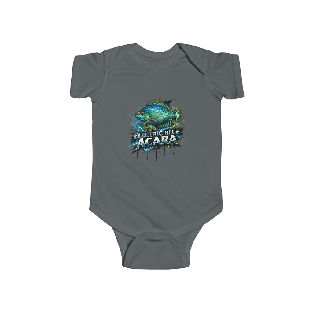 Electric Blue Acara Baby Bodysuit — Cute Fish Graphic Infant Onesie