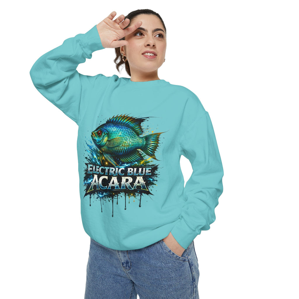 Electric Blue Acara – Garment-Dyed Premium Sweatshirt