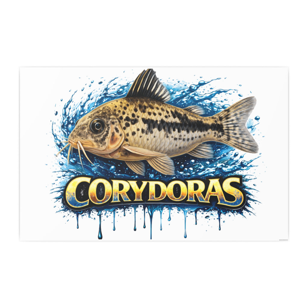 Peppered Corydoras Fish Art Poster — Vibrant Aquarium Print