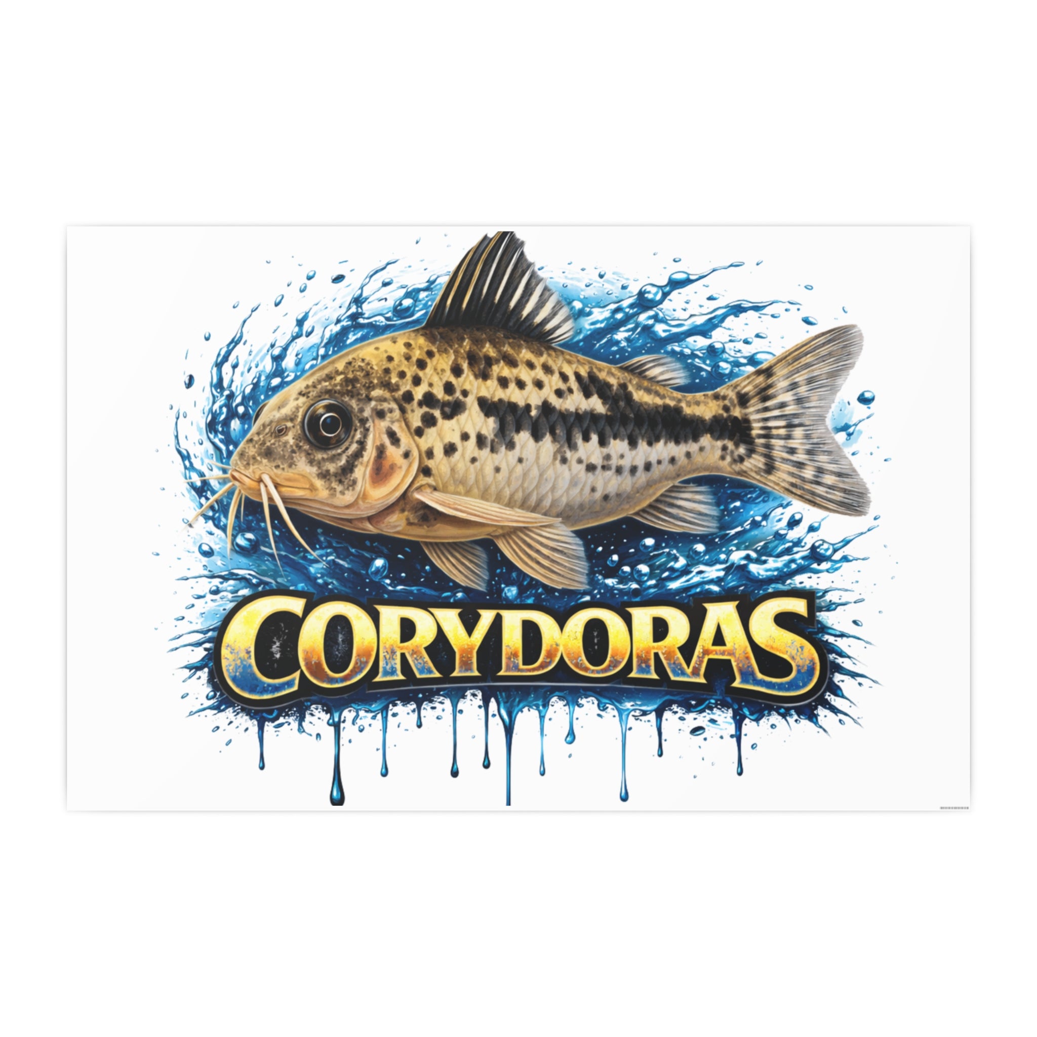 Peppered Corydoras Fish Art Poster — Vibrant Aquarium Print