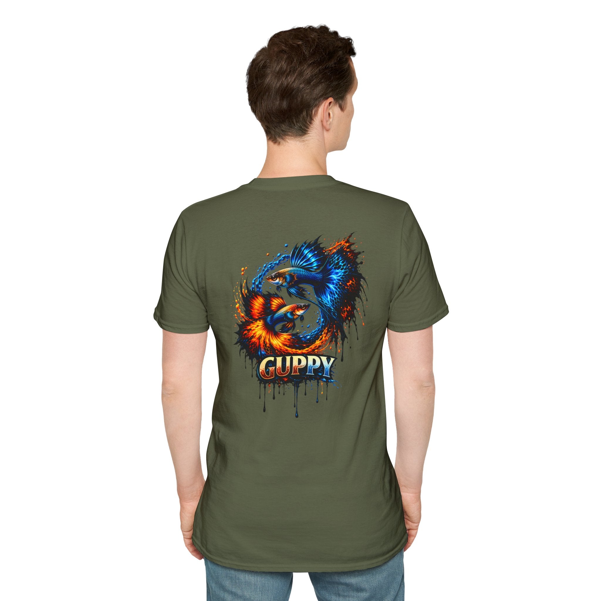 Guppy Fish T-Shirt — Vibrant Watercolor Drip Graphic Tee