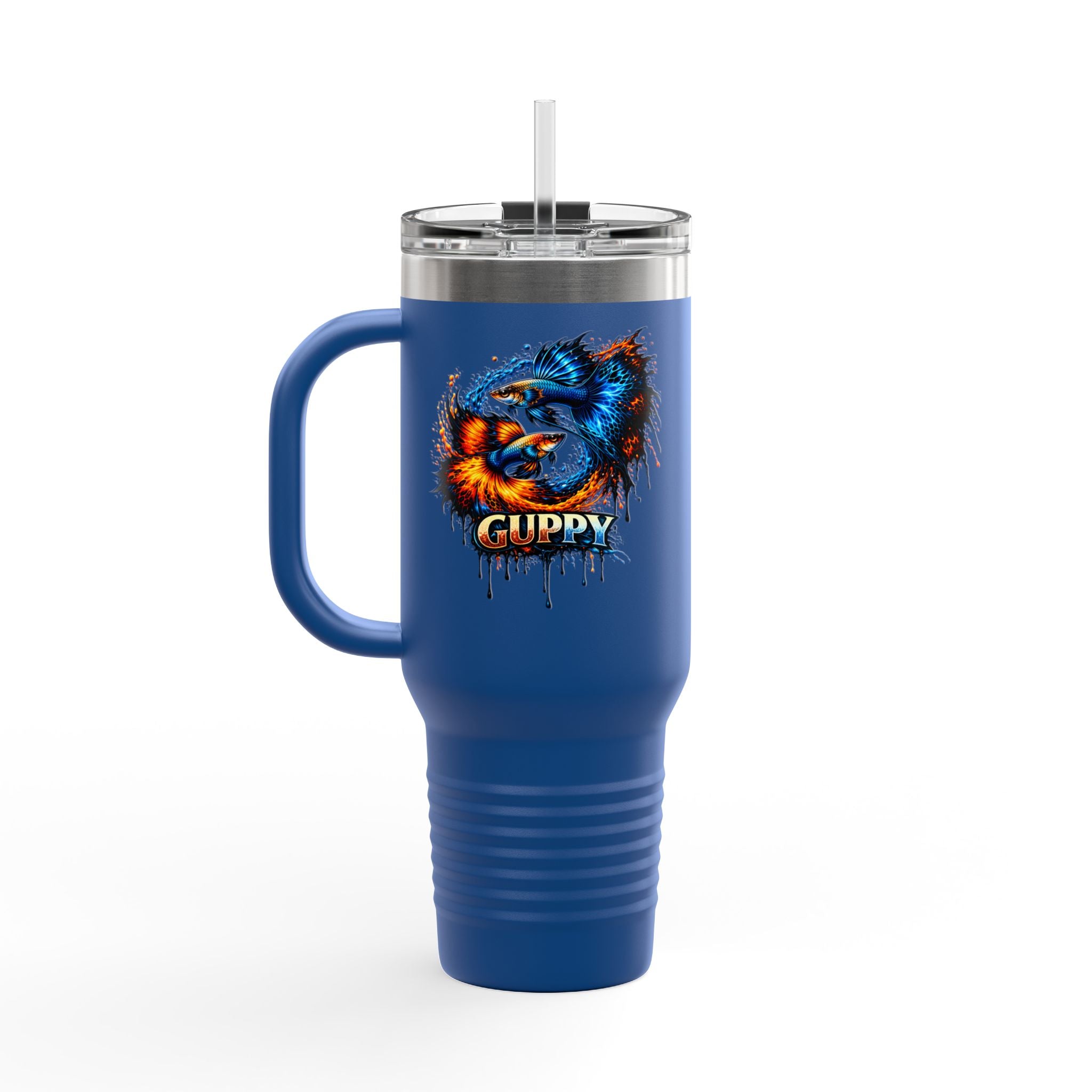 Fire & Ice Guppy – "Neon Flare" 40oz Insulated Travel Mug