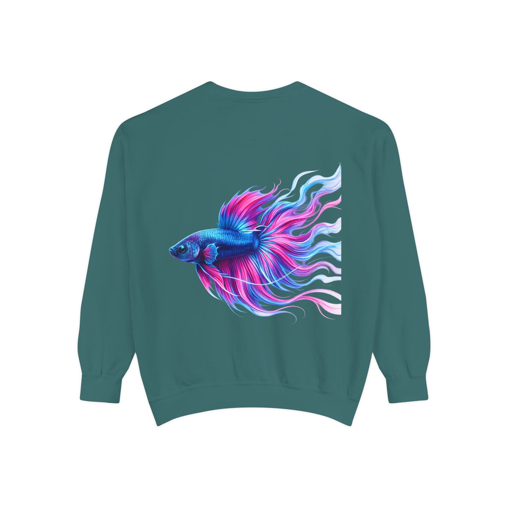 Betta Bliss Sweatshirt — Colorful Betta Fish Graphic Crewneck