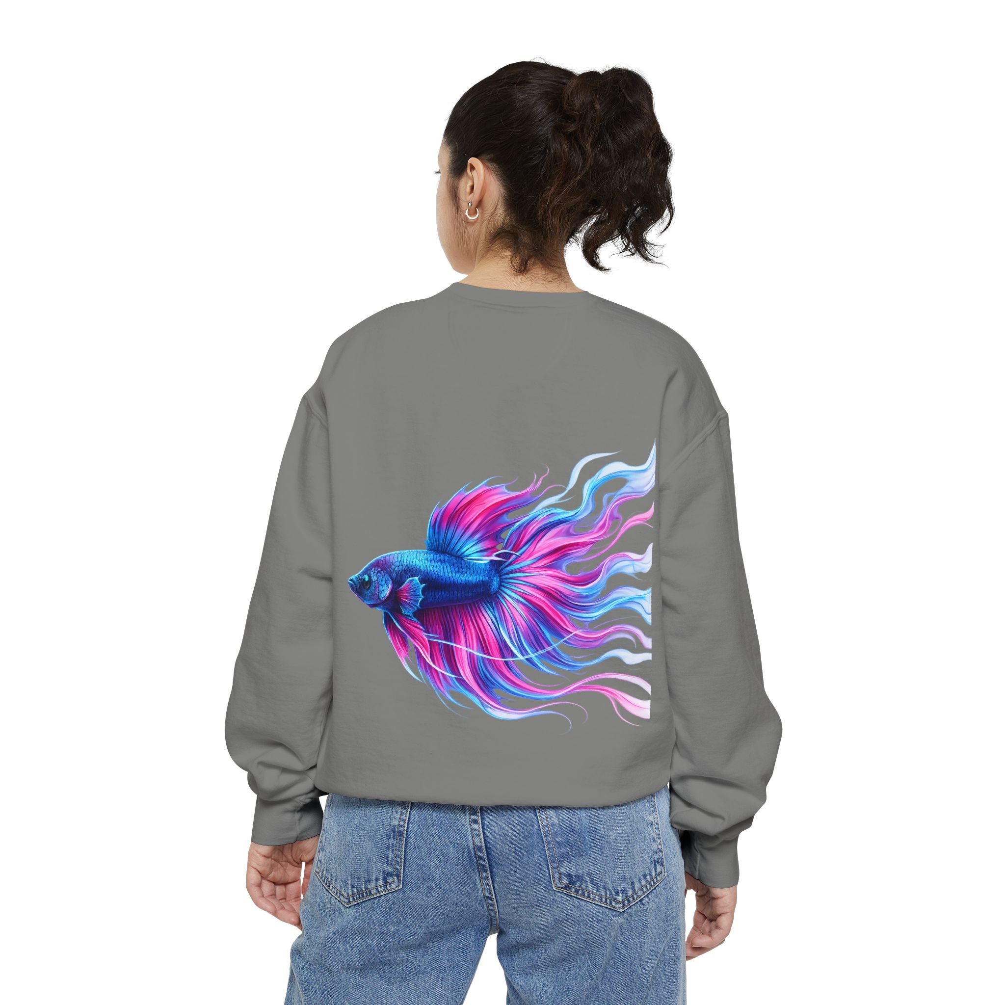 Betta Bliss Sweatshirt — Colorful Betta Fish Graphic Crewneck