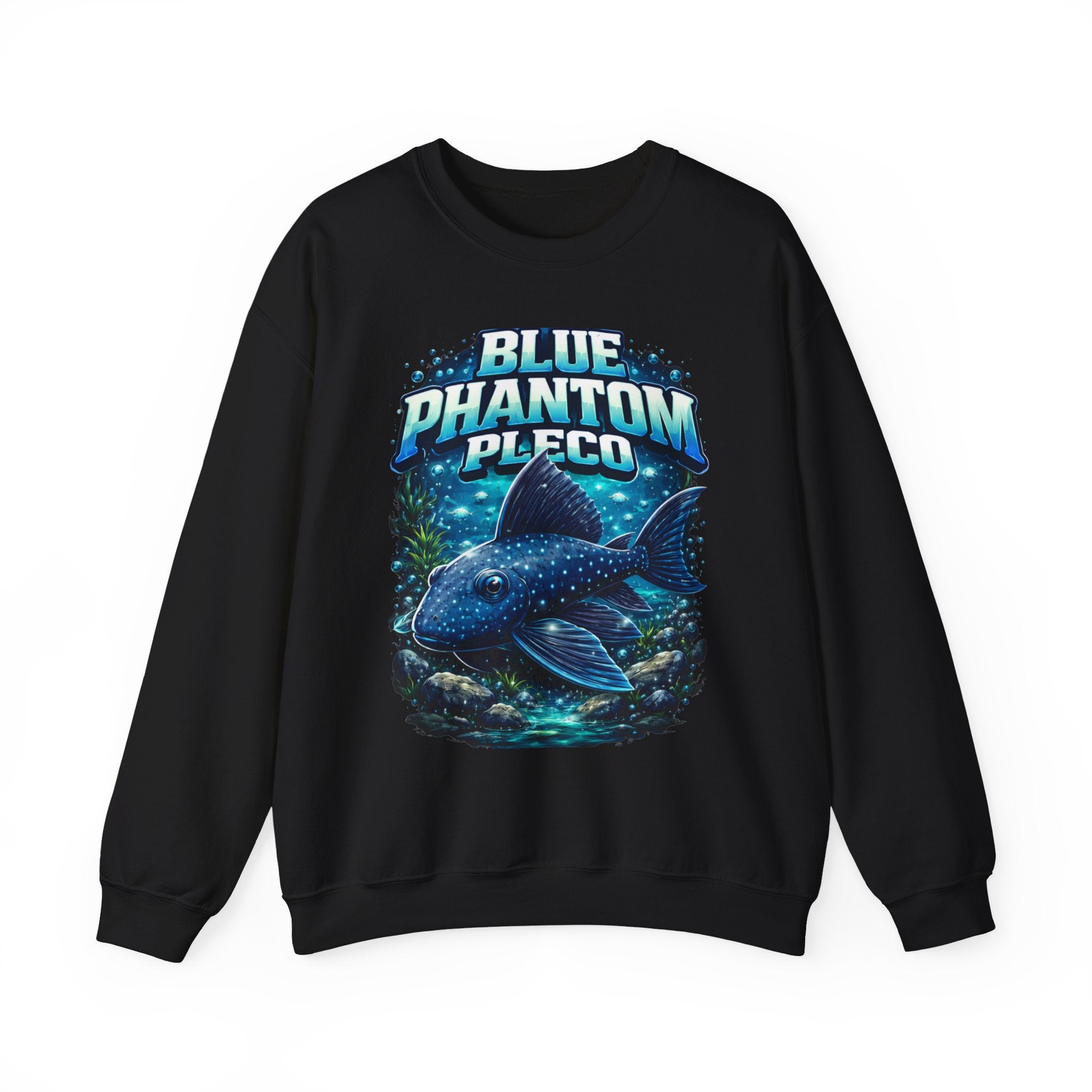 Blue Phantom Pleco Crewneck Sweatshirt – Aquatic Fish Graphic Pullover