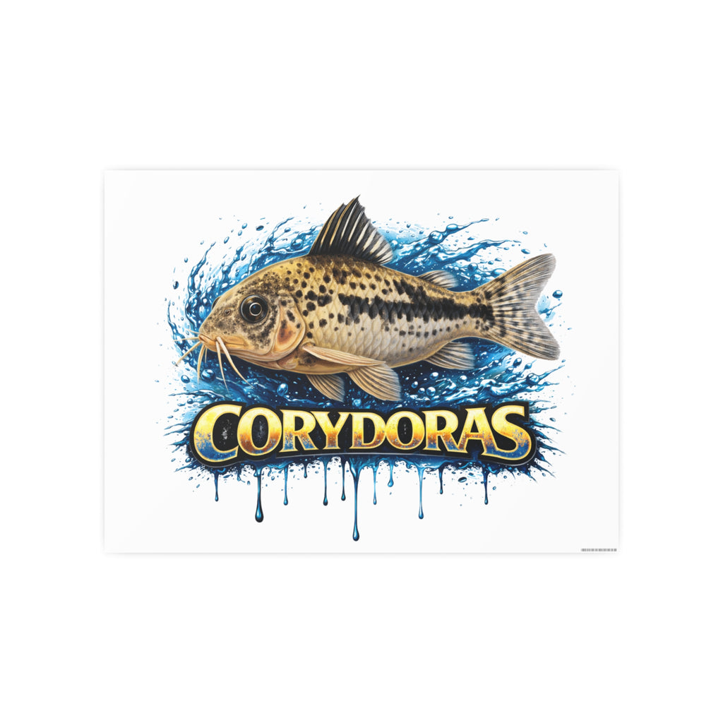 Peppered Corydoras Fish Art Poster — Vibrant Aquarium Print