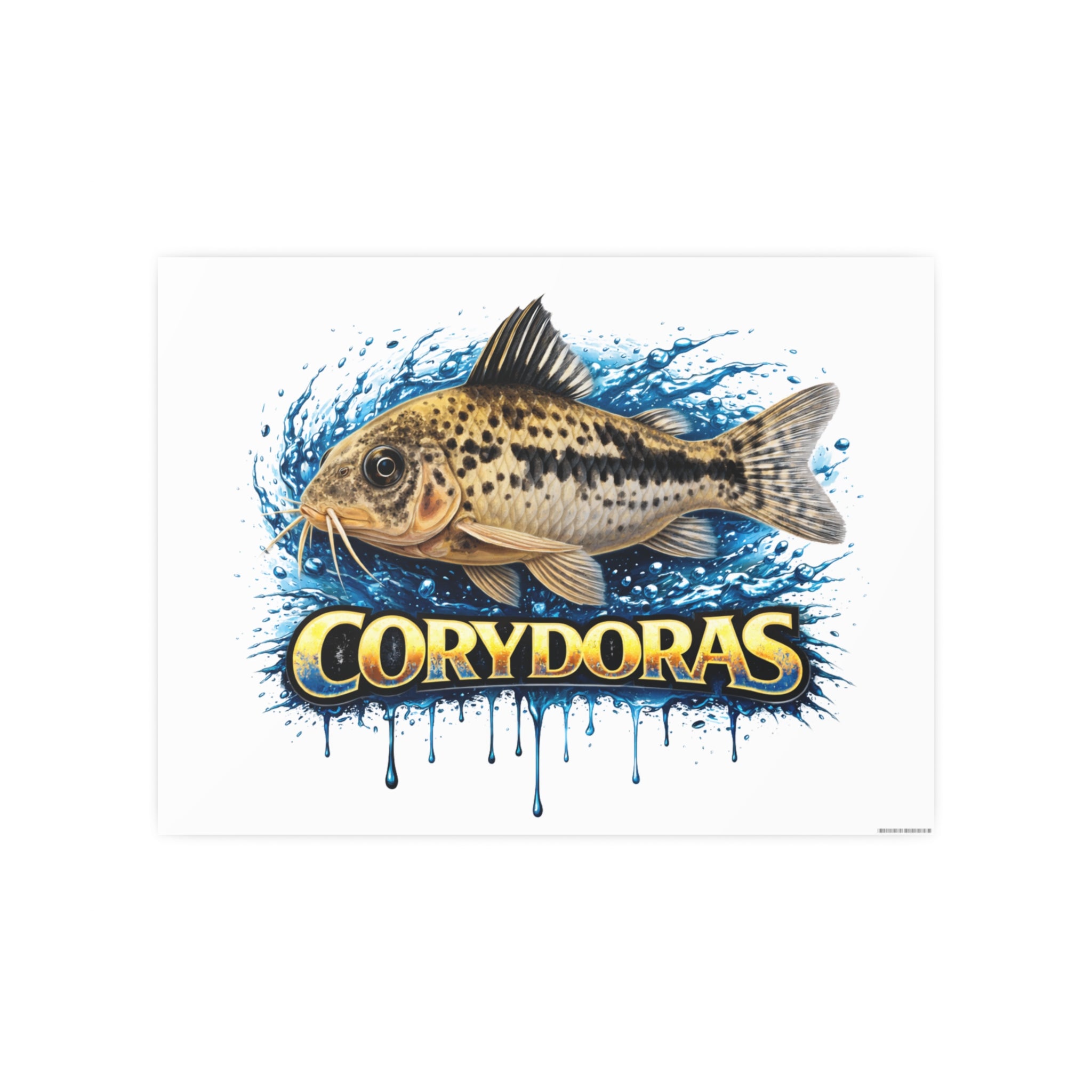 Peppered Corydoras Fish Art Poster — Vibrant Aquarium Print