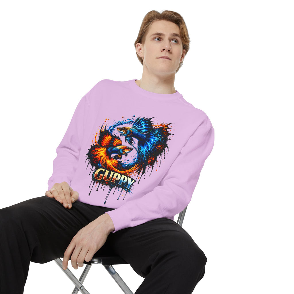Fire & Ice Guppy – Premium "Neon Flare" Garment-Dyed Sweatshirt